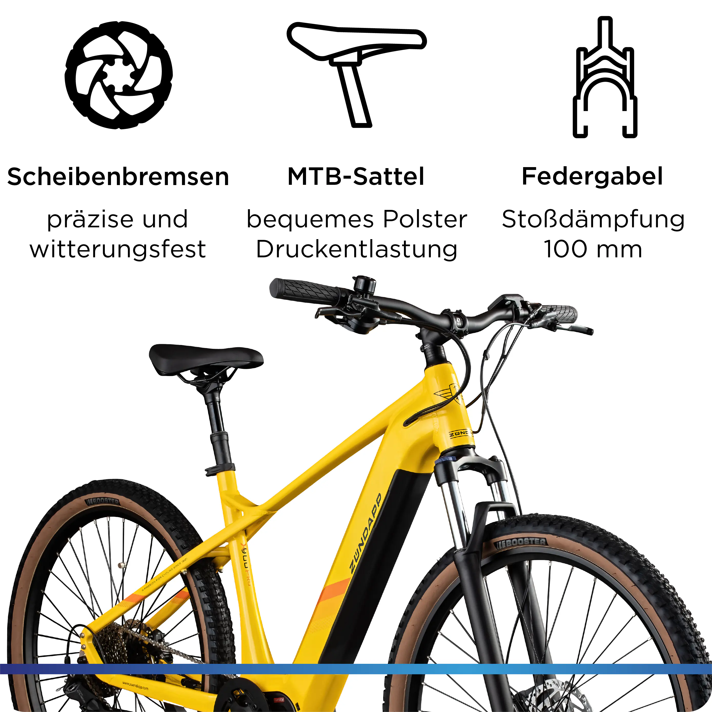 Zündapp E-Bike MTB X900 Pro 27,5 Zoll 10-Gang 733 Wh gelb