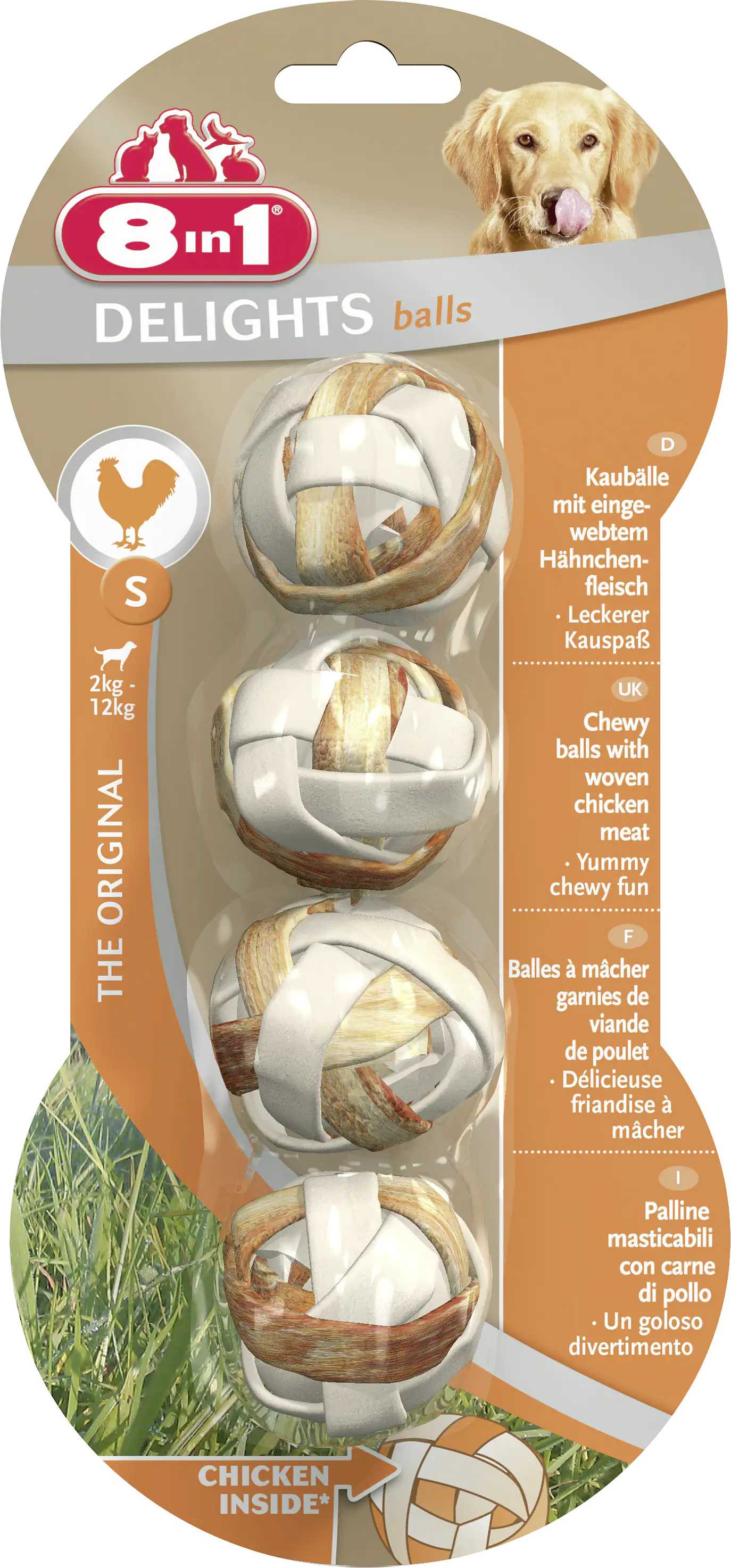 8in1 Delights Kaubälle S - 4 Stück