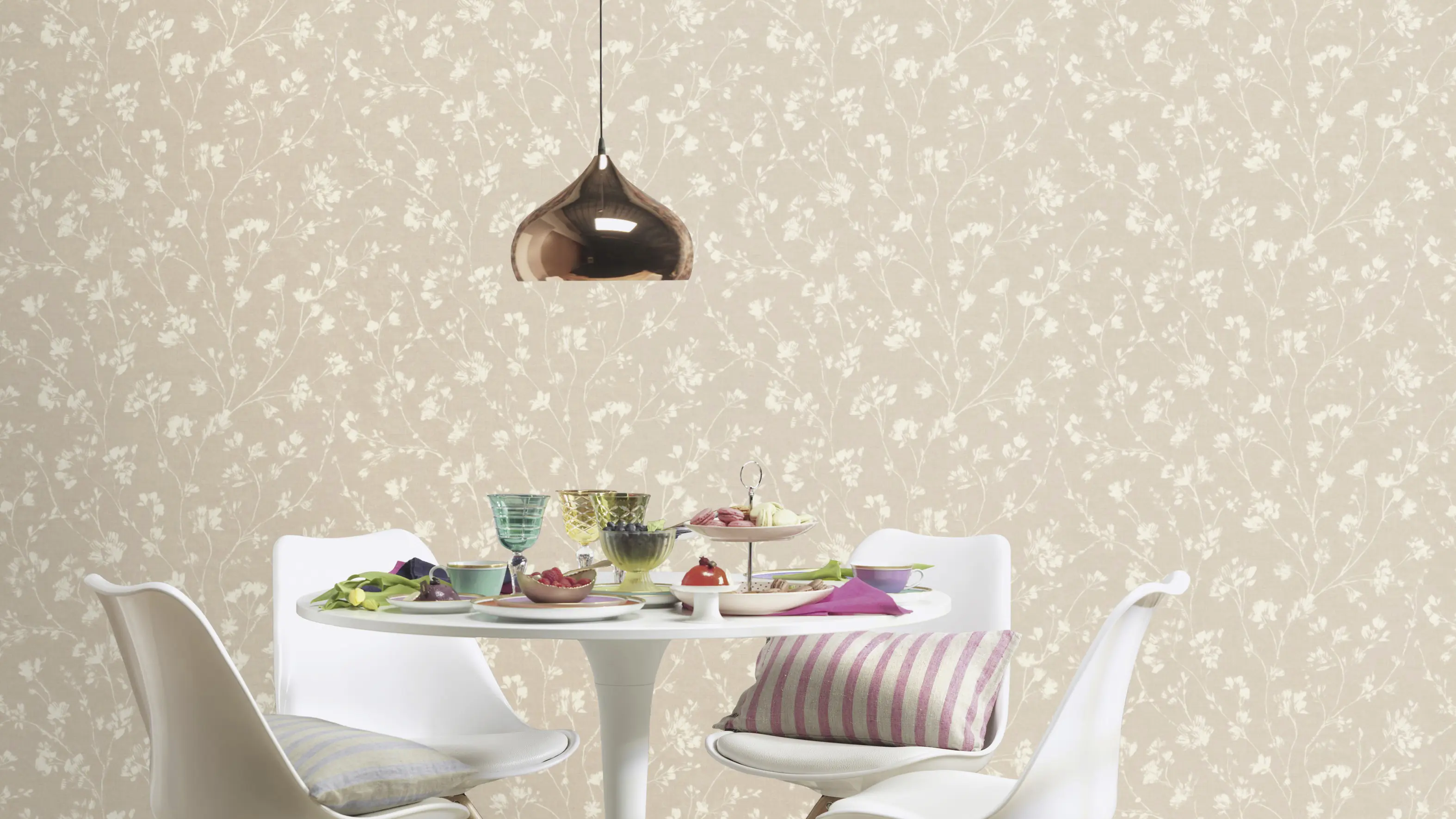 Rasch Vliestapete 463811 Selection Blüten beige-creme, 10,05 x 0,53 m