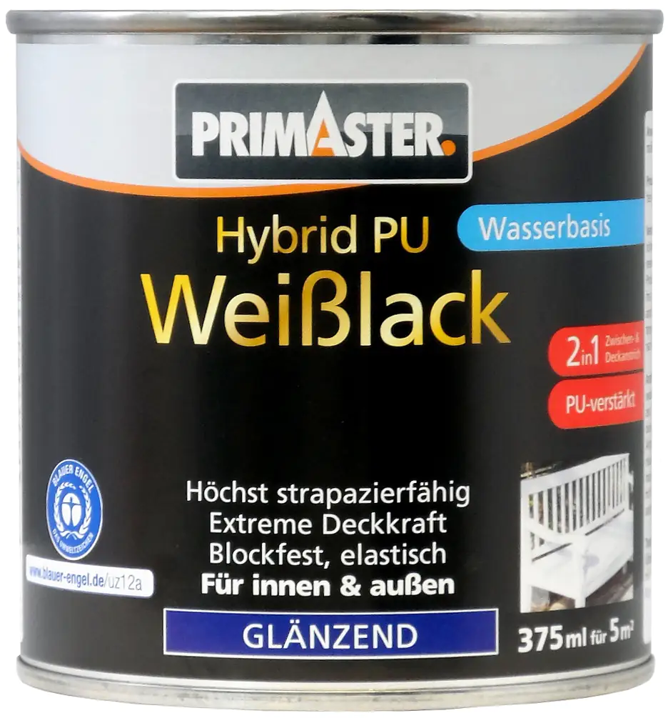 4000590165000 Primaster Hybrid-PU-Weißlack 375 ml glänzend