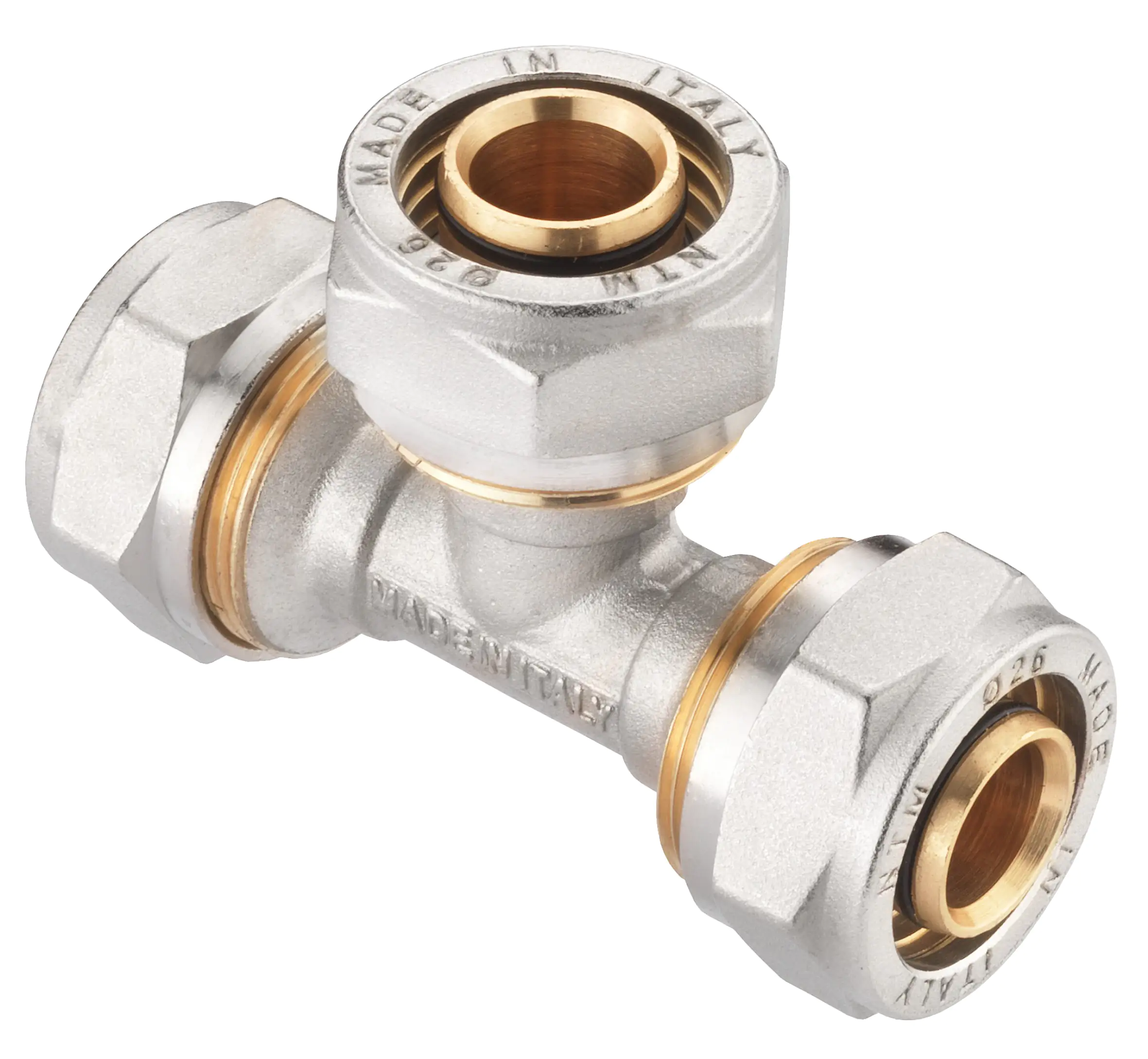 4035300820047 Cornat Schraub-T-Stück komplett ø 16 mm Messing vernickelt