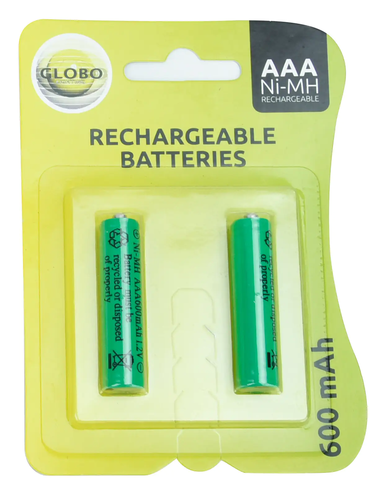 Globo Akkubatterien NiMH Micro AAA 1,2 Volt 2-er Pack