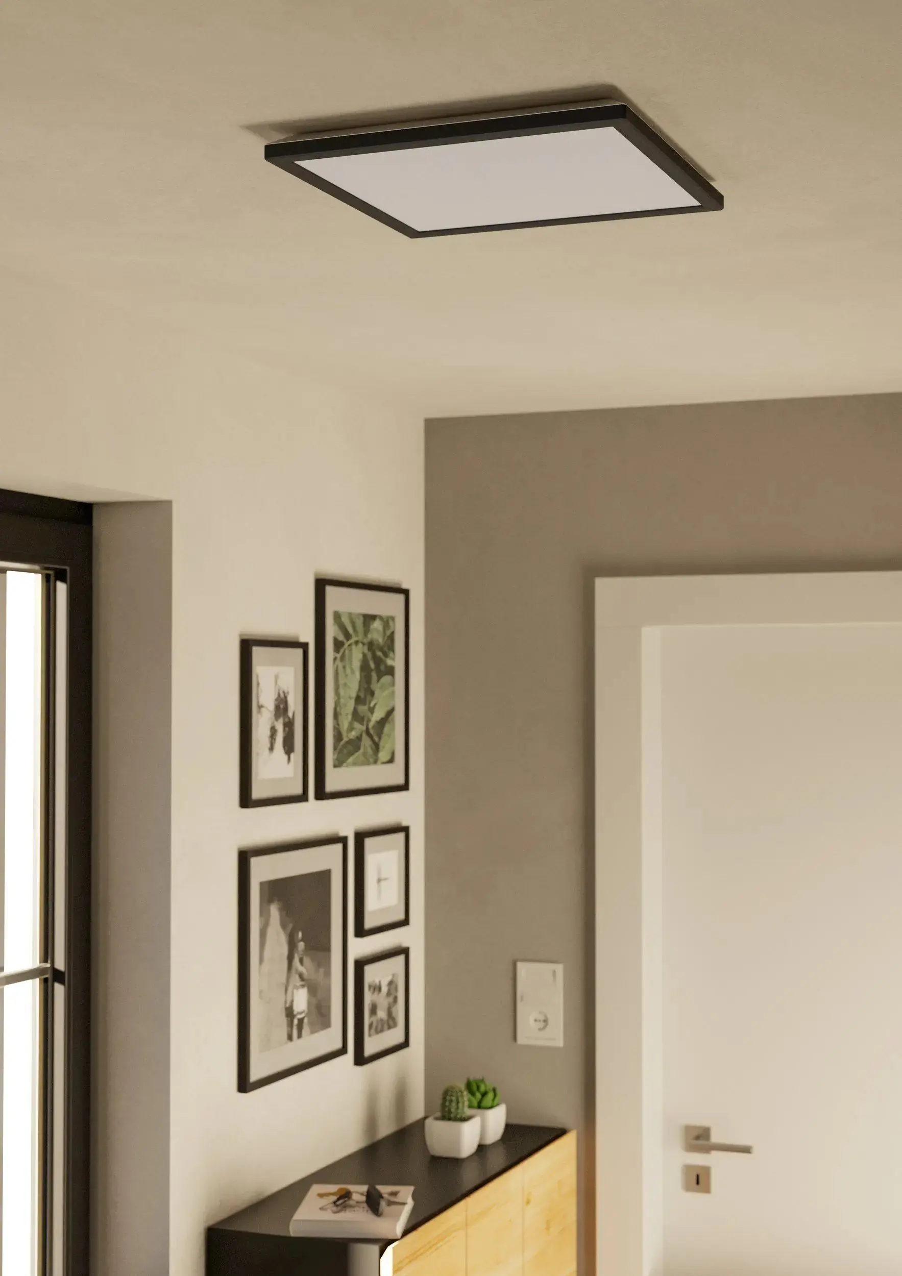 Eglo LED Deckenleuchte Rovito schwarz 39 x 39 cm warmweiß-kaltweiß