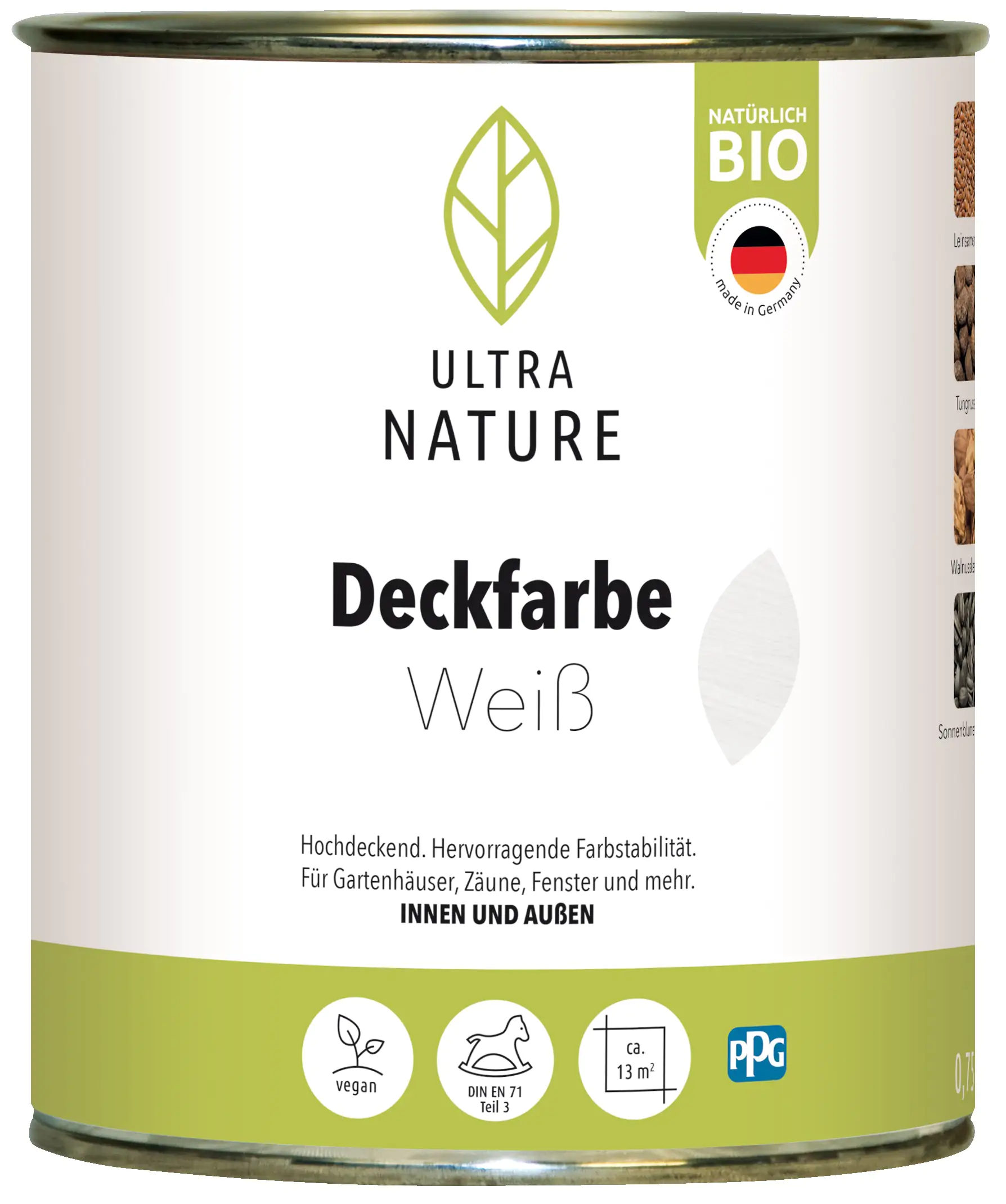 Ultra Nature Deckfarbe 750 ml weiß