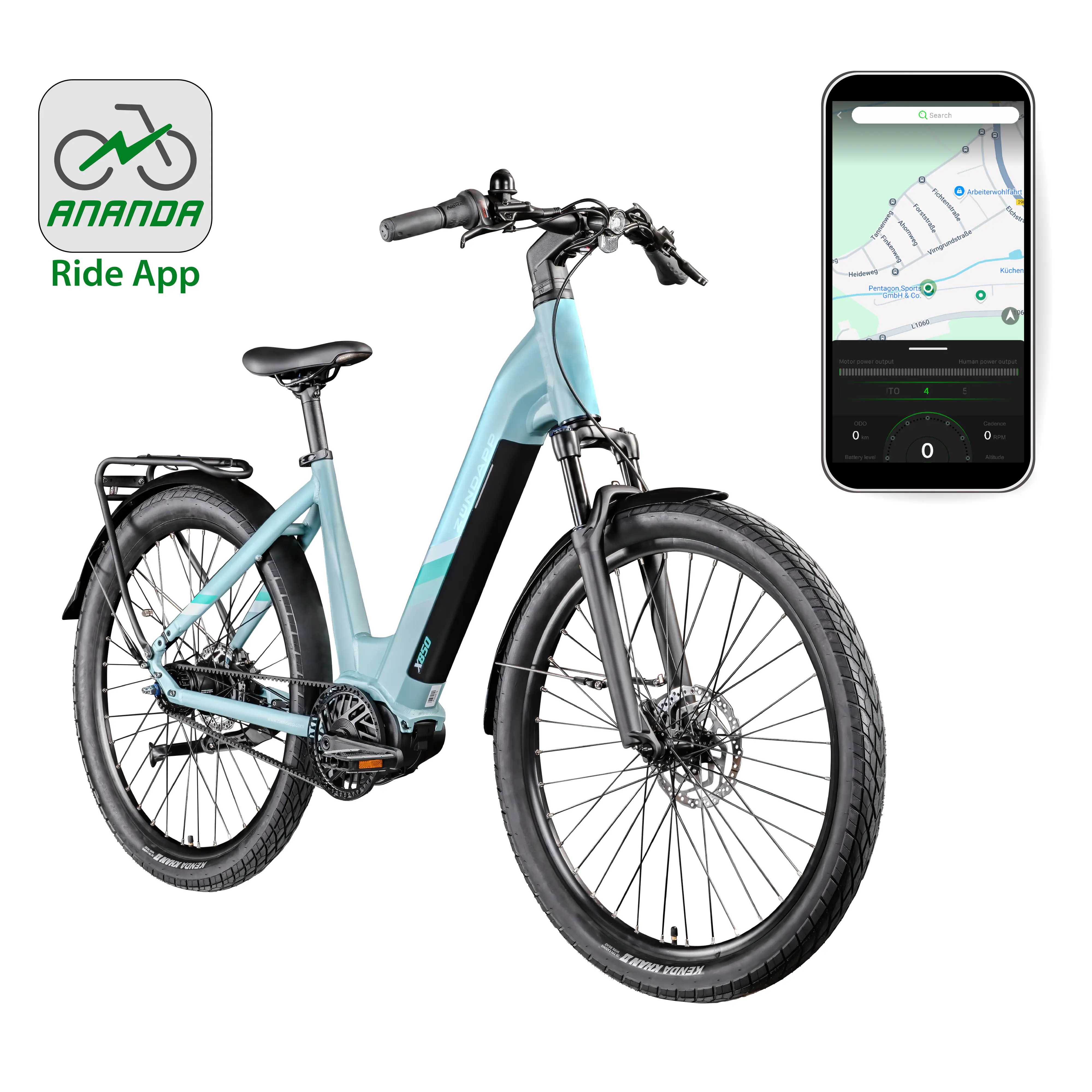 Zündapp E-Bike Trekking X850 Tiefeinsteiger 27,5 Zoll 7-Gang 550 Wh seeblau 
