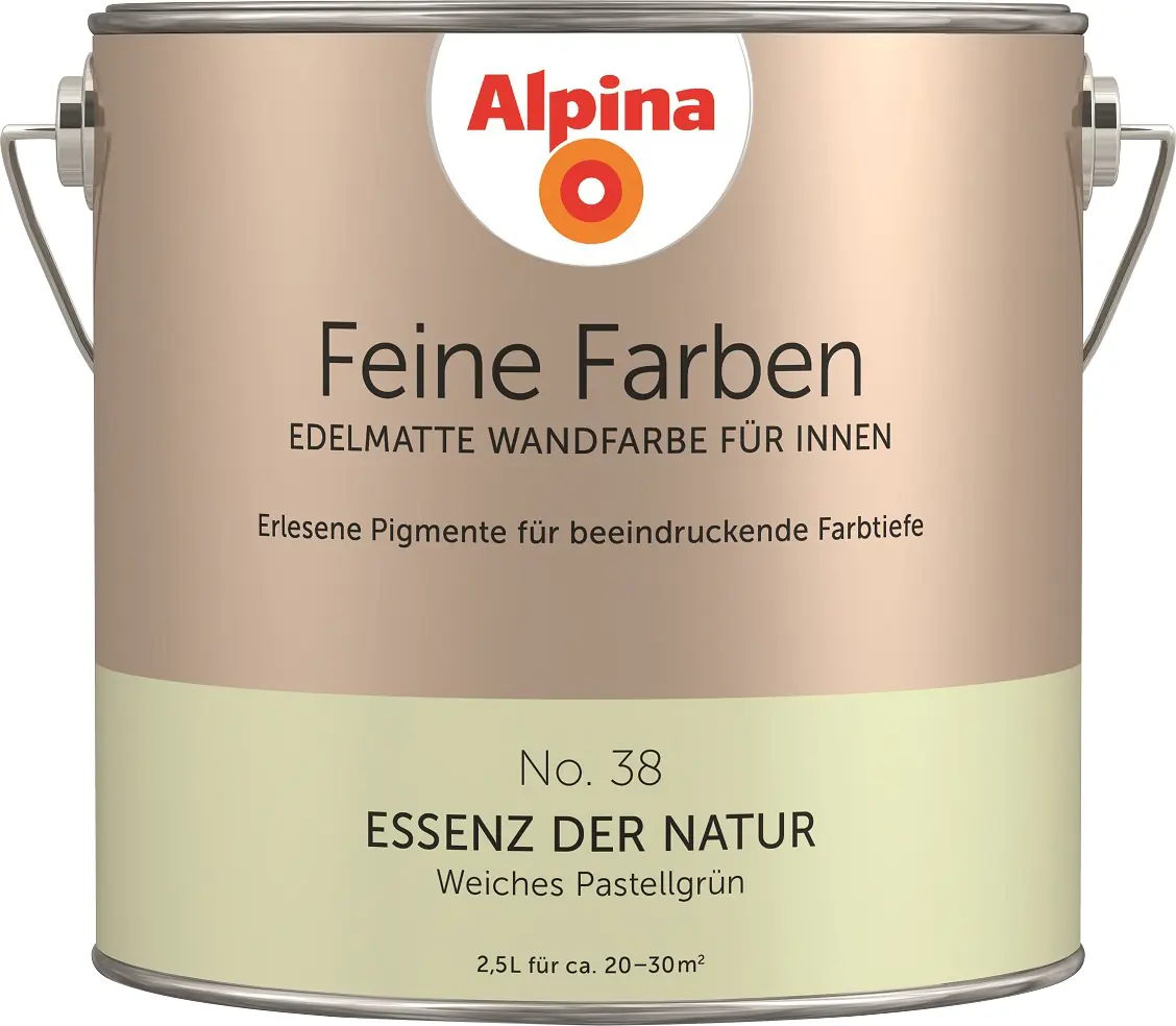 Alpina Feine Farben Wandfarbe No. 38 Essenz der Natur - weiches pastellgrün 2,5 L
