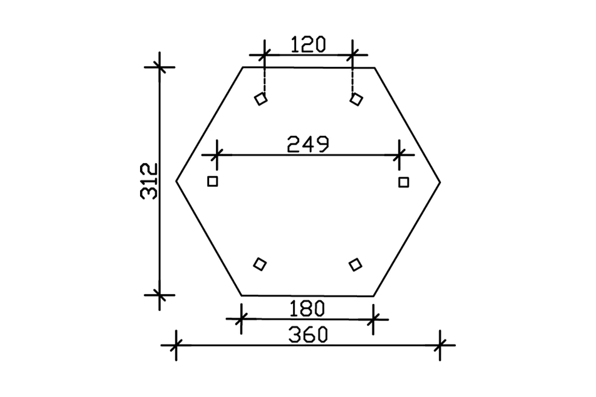 SKAN HOLZ Pavillon Nancy 1 Leimholz, lasiert in Nussbaum