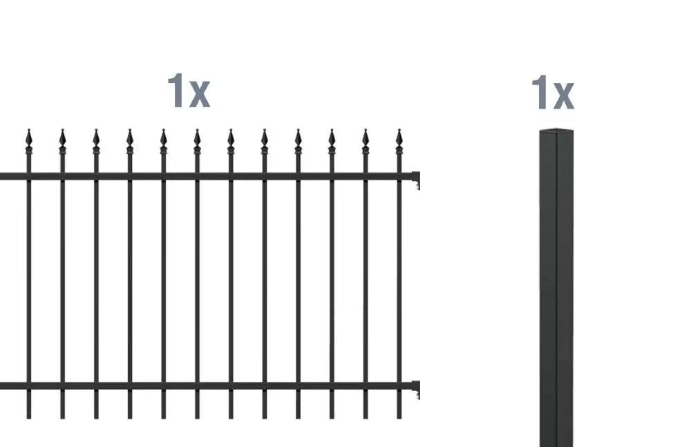 Alberts Komplettset Zaun Chaussee 2 m 120 cm matt schwarz zE