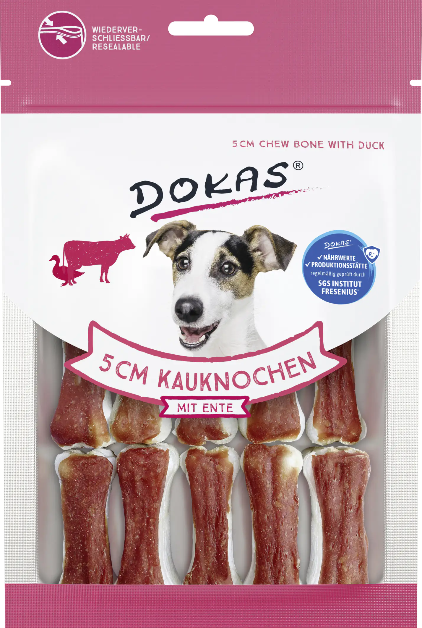 Dokas Kauknochen mit Ente 5 cm Dokas Kauknochen mit Ente 5 cm