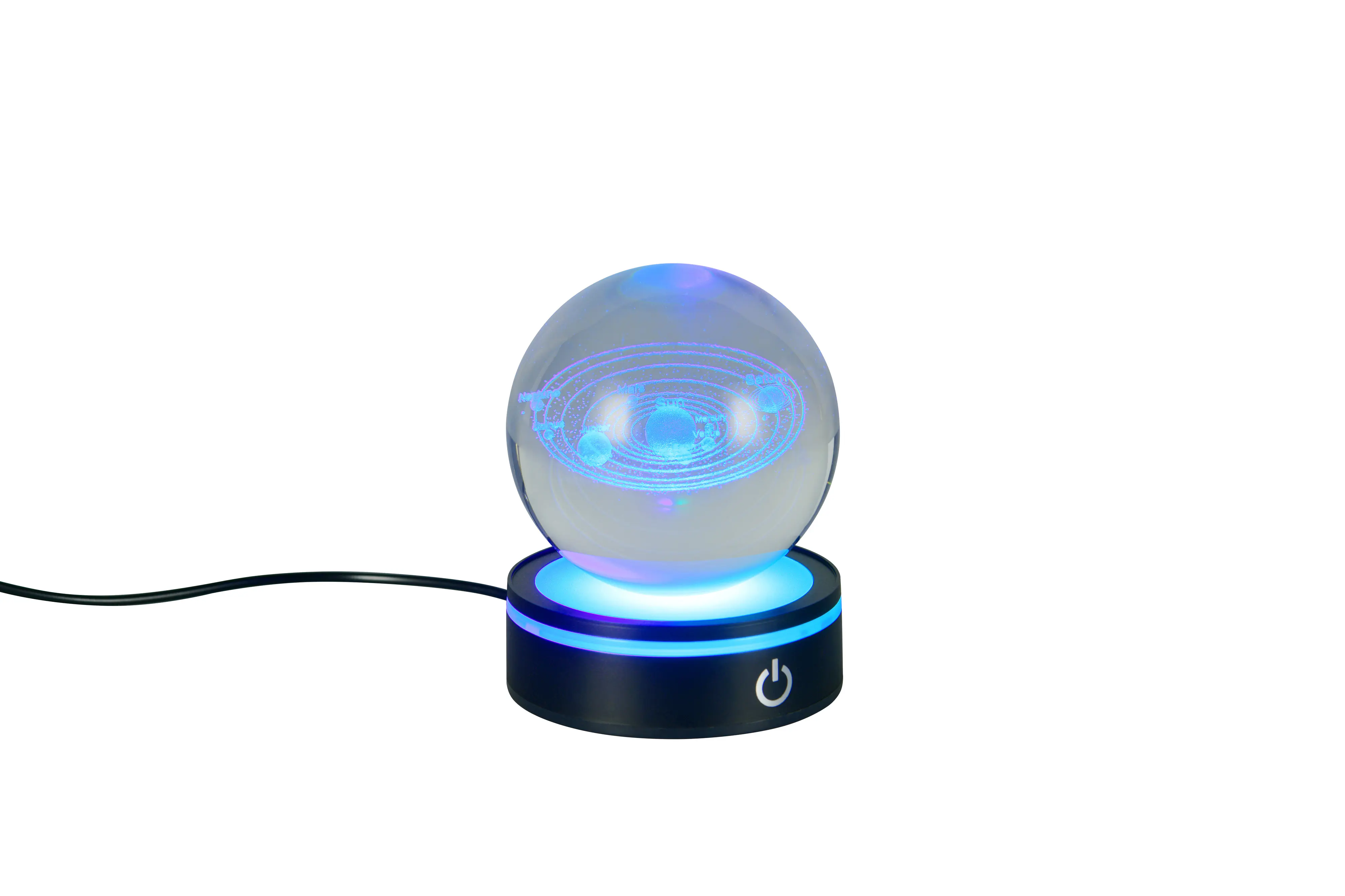 Reality LED-Tischleuchte Rosebud Fun Planeten Ø 8 cm  kaltweiß schwarz matt