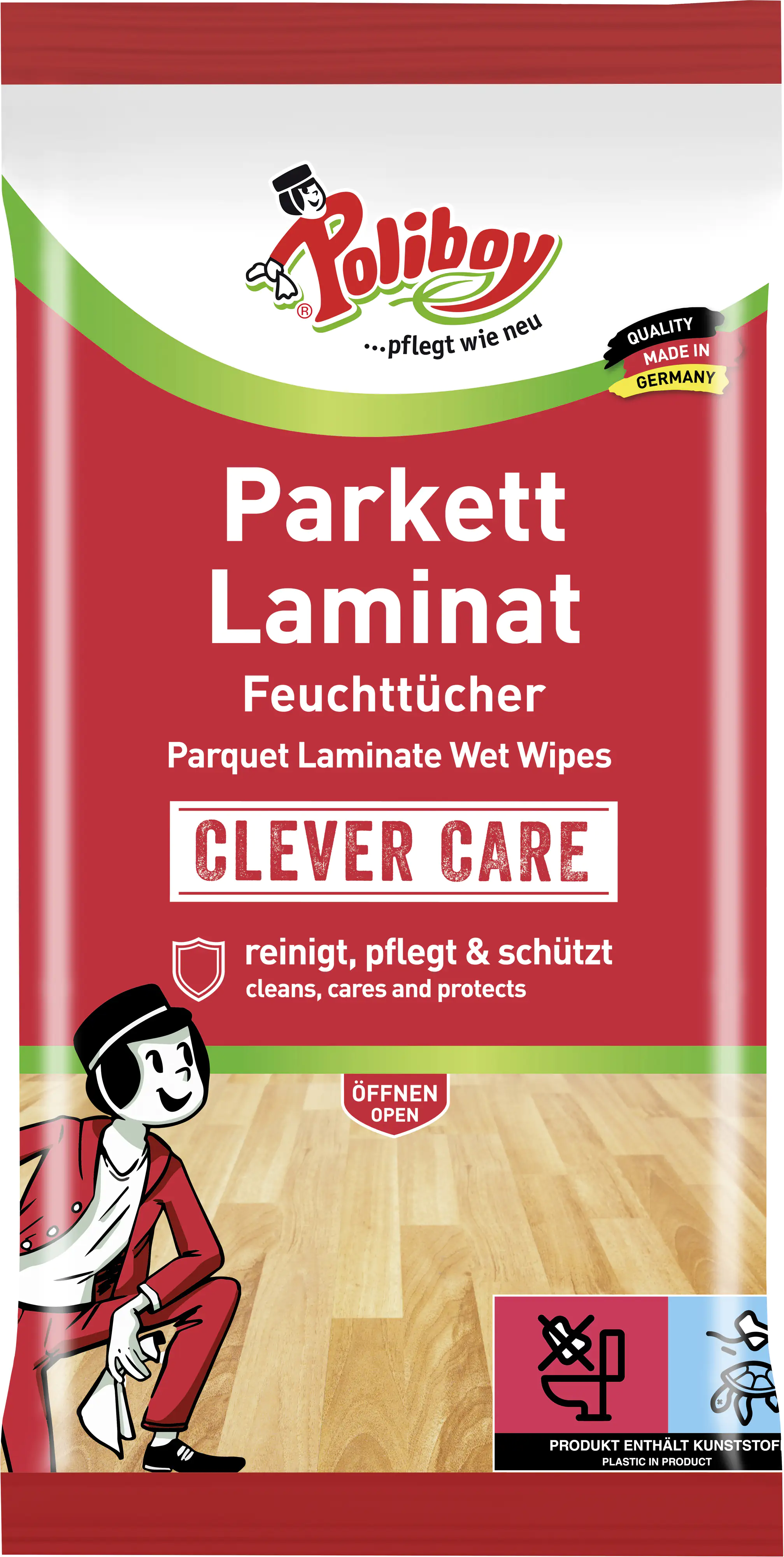 Poliboy Feuchttücher für Parkett 15 Stück Poliboy Feuchttücher für Parkett 15 Stück