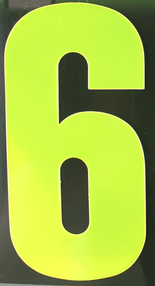 4004947548065 Conacord Reflektierende Klebezahl 6 gelb 170 mm "6"