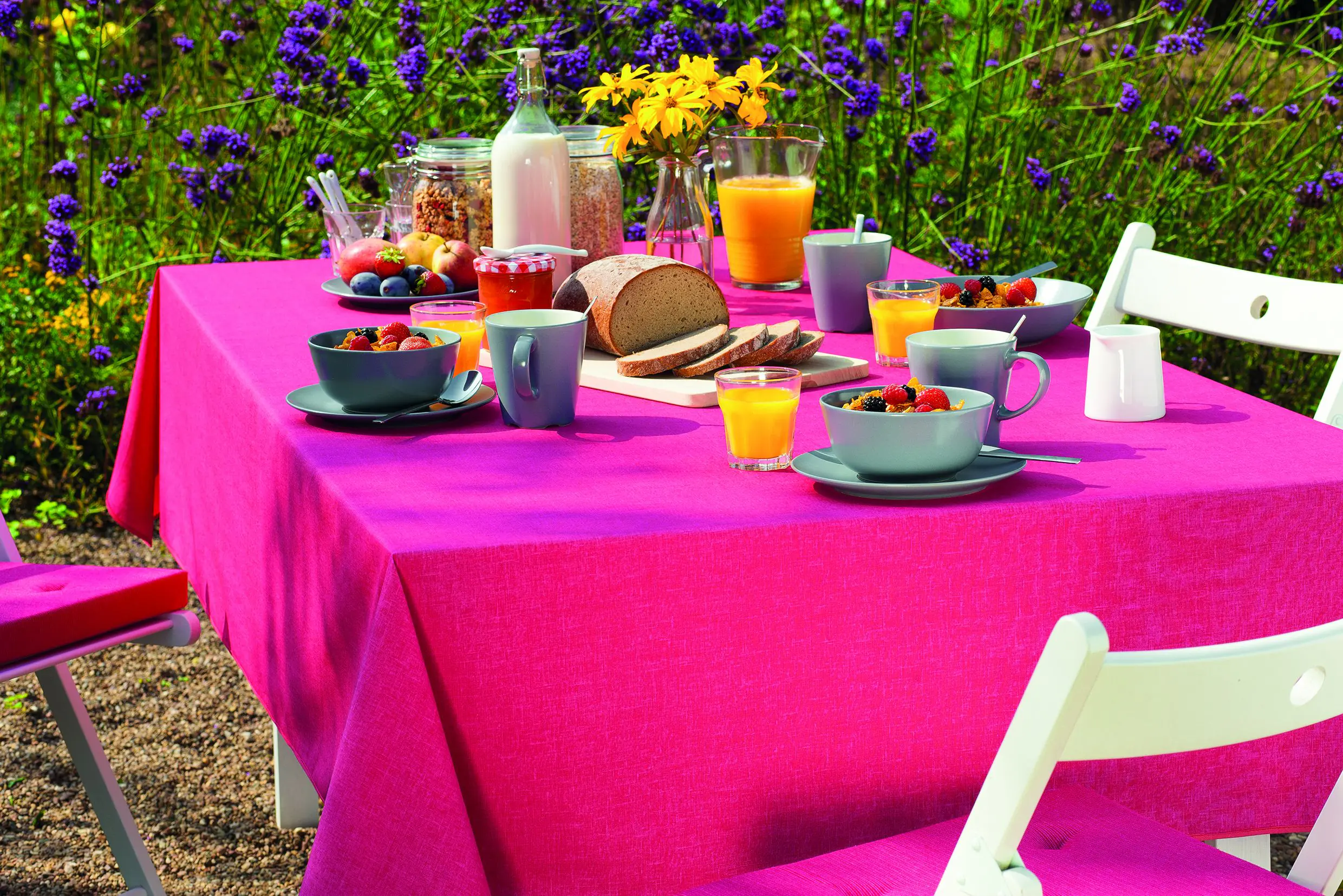 d-c-fix Tischdecke Nizza Collin pink 140 cm