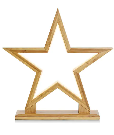 Markslöjd BOBO Standstern Bambus natur, LED, H 33 cm x T 6,5 cm x B 32 cm