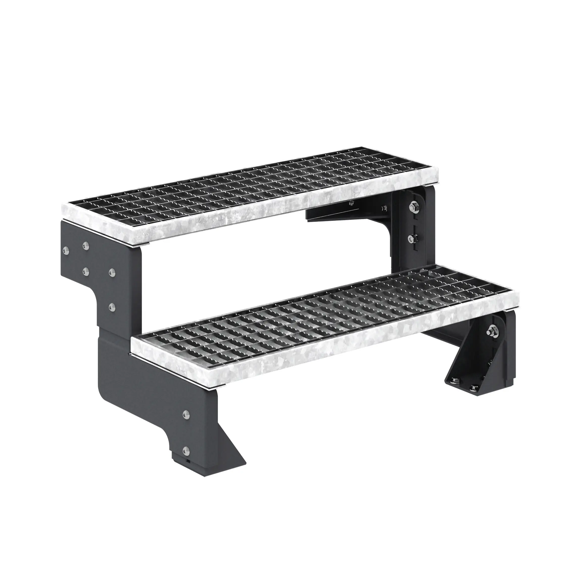 Dolle Außentreppe Gardentop 2 Gitteroststufen 80 cm ohne Geländer anthrazit