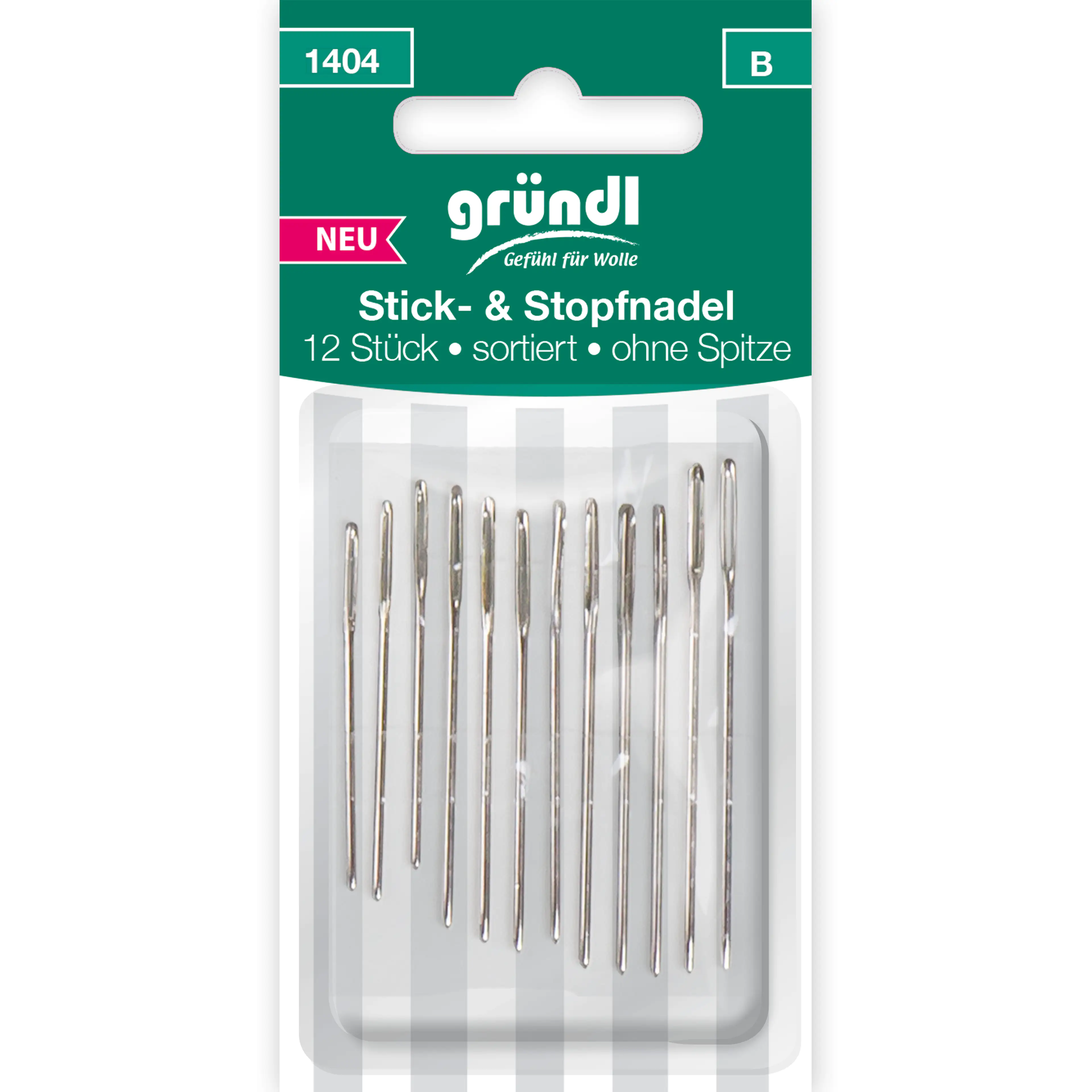 Gründl Stick- und Stopfnadeln ohne Spitze 12 Stück