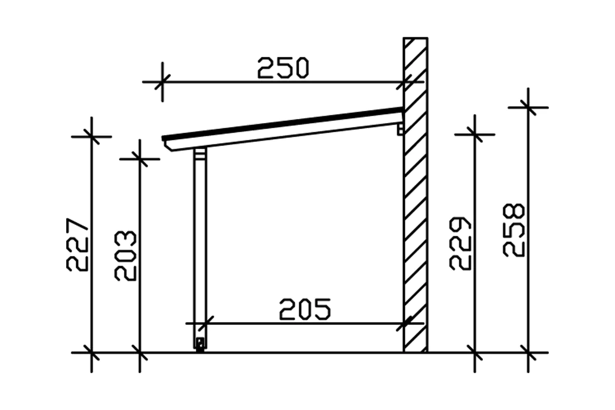 SKAN HOLZ Terrassenüberdachung Andria 434 x 250 cm Leimholz