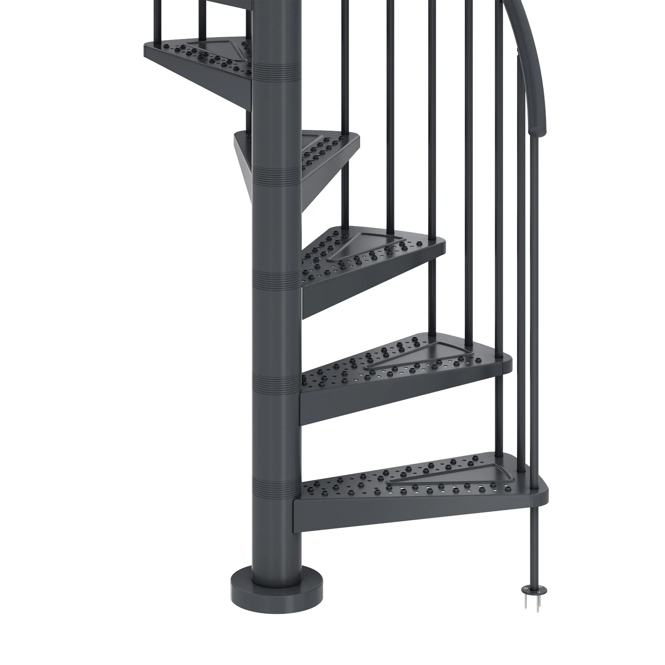 Dolle Außenspindeltreppe Gardenspin komplett 12 Stufen Ø 125 cm mit Metallstufen anthrazit