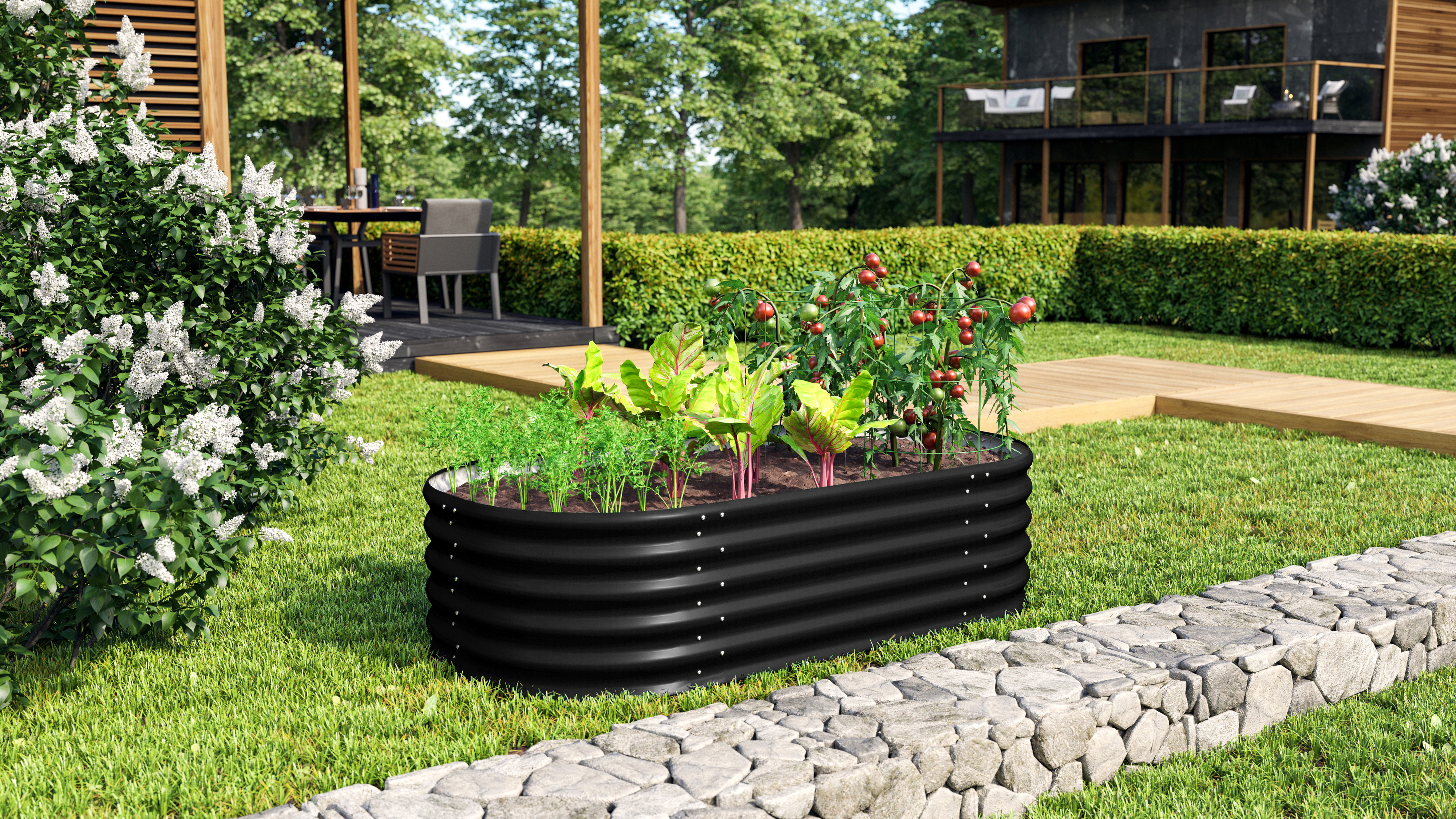 Vitavia Hochbeet Terra 401 162 x 82 x 40 cm schwarz