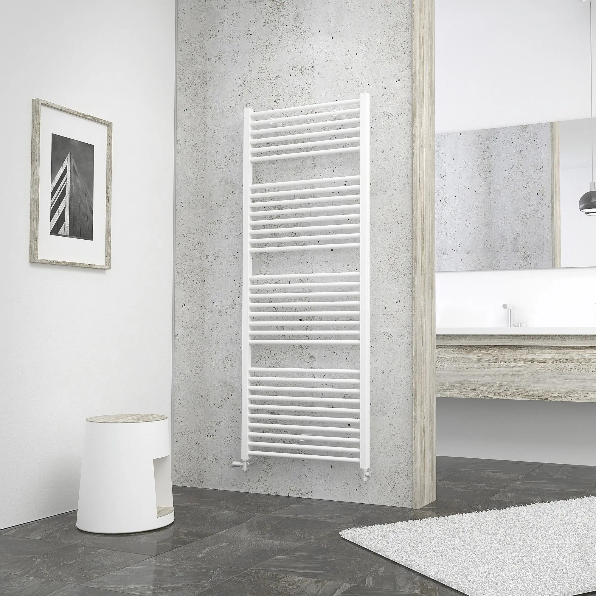 Schulte Design-Heizkörper Turbo mit Mittelanschluss 153,5 x 60 cm alpinweiß 823 W