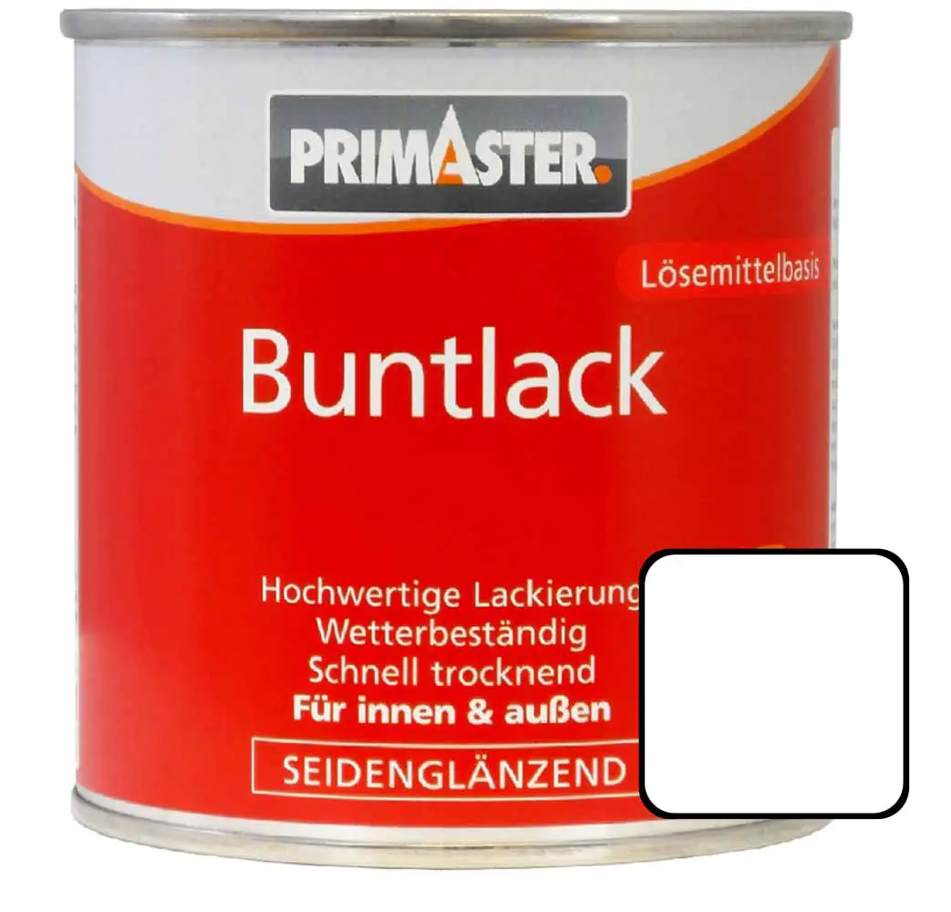 Primaster Buntlack RAL 9010 750 ml weiß seidenglänzend Primaster Buntlack RAL 9010 750 ml weiß seidenglänzend