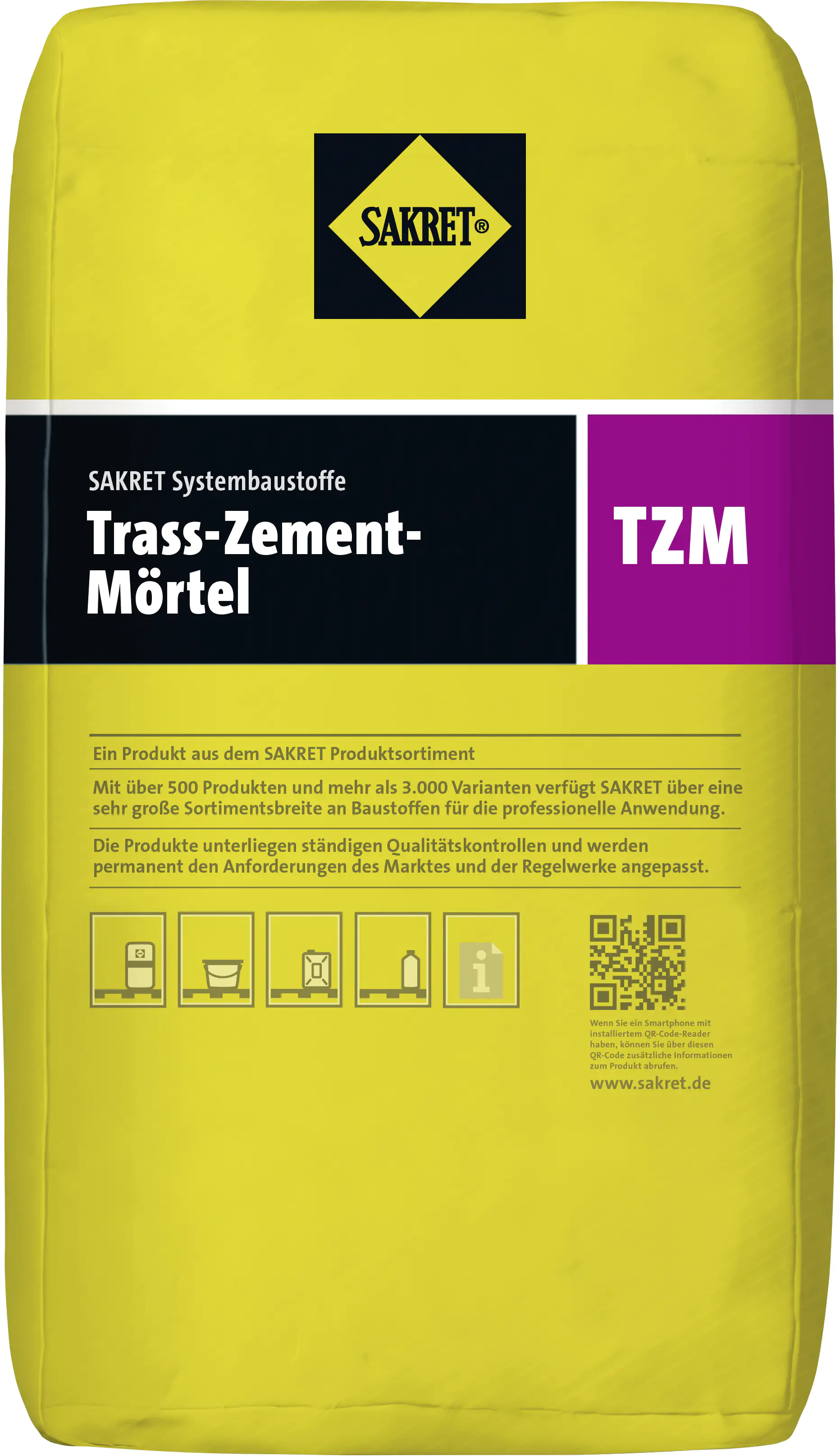 SAKRET Trass-Zement-Mörtel grau, 30 kg