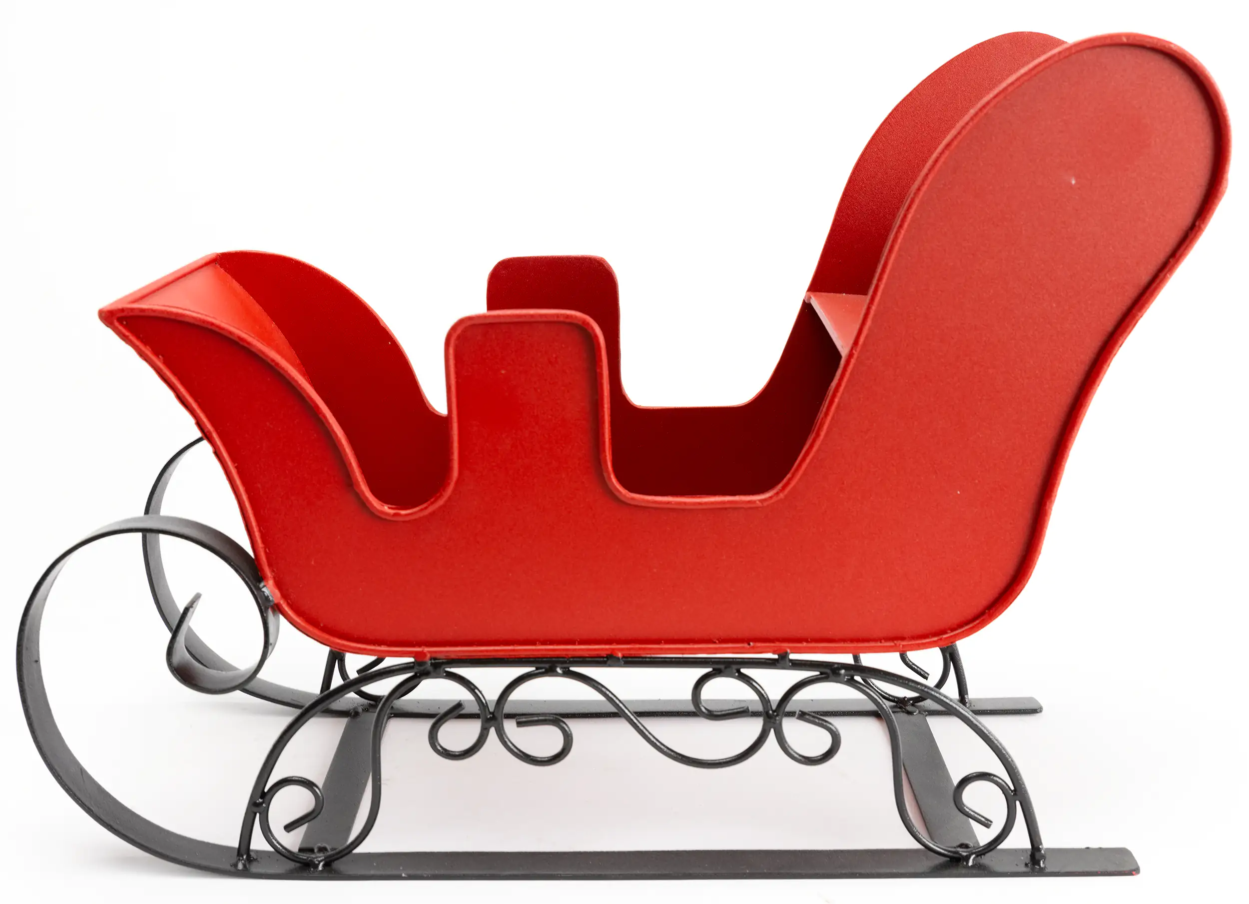 4333692392730_01 TrendLine Dekofigur Metall Schlitten 36 x 26 cm rot