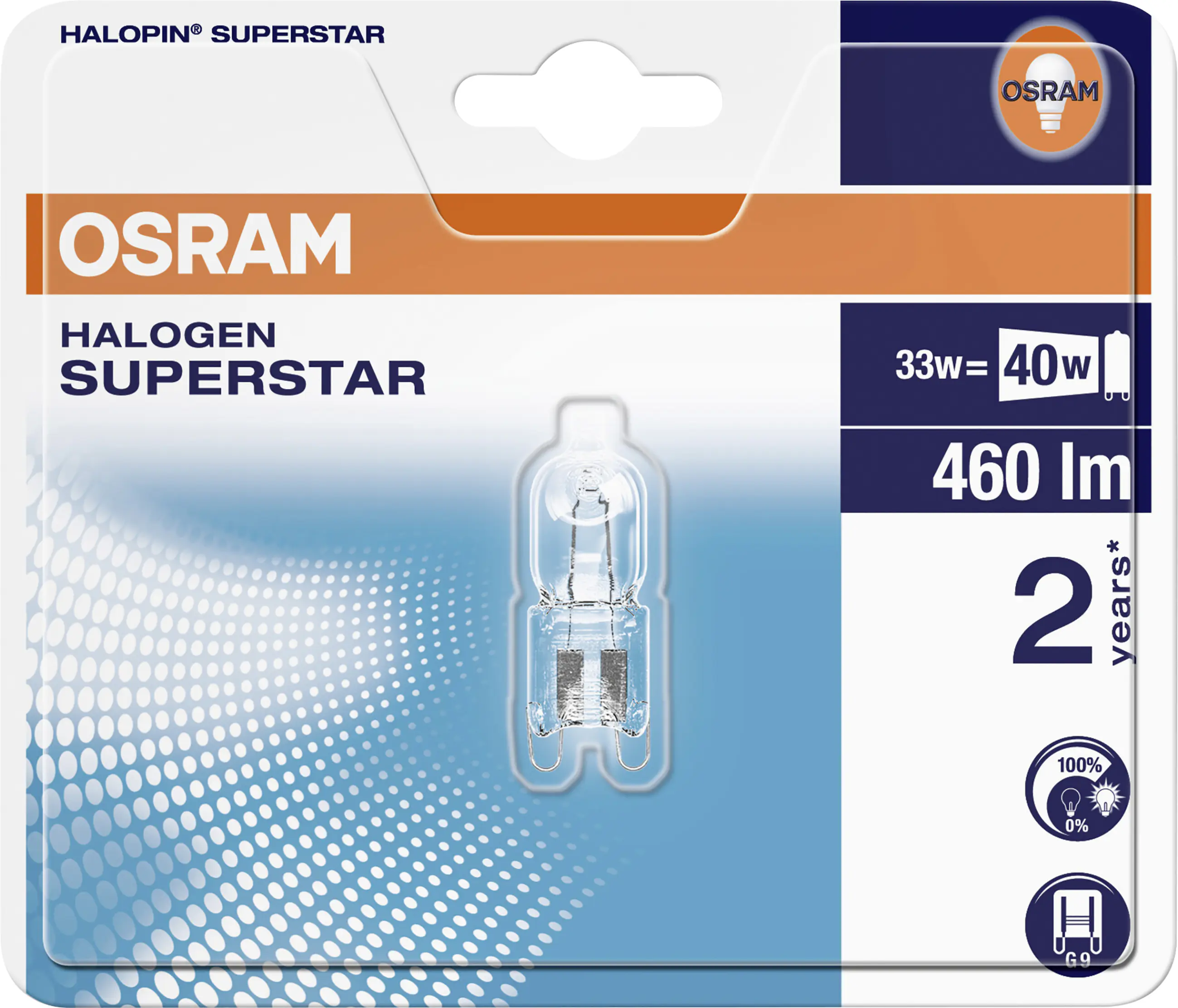 Osram Halogen Stiftsockellampe Halopin Superstar G9 33W warmweiß