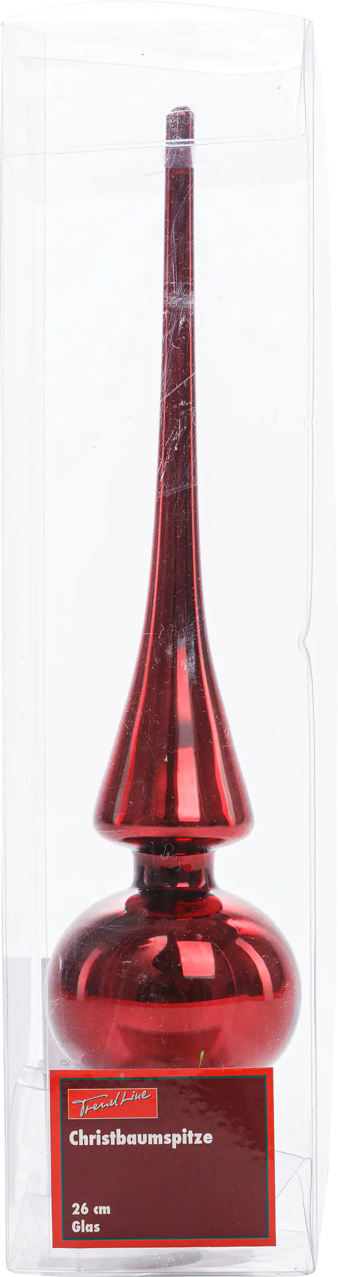 2076601538318_01 TrendLine Christbaumspitze aus Glas 26 cm ochsenblut glänzend