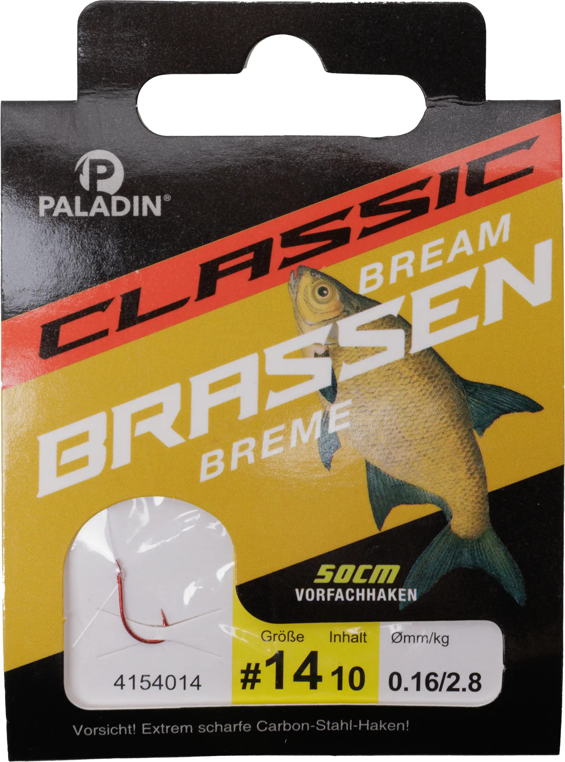 Paladin Brassenhaken gebunden Größe 14 50 cm 10 Stück rot