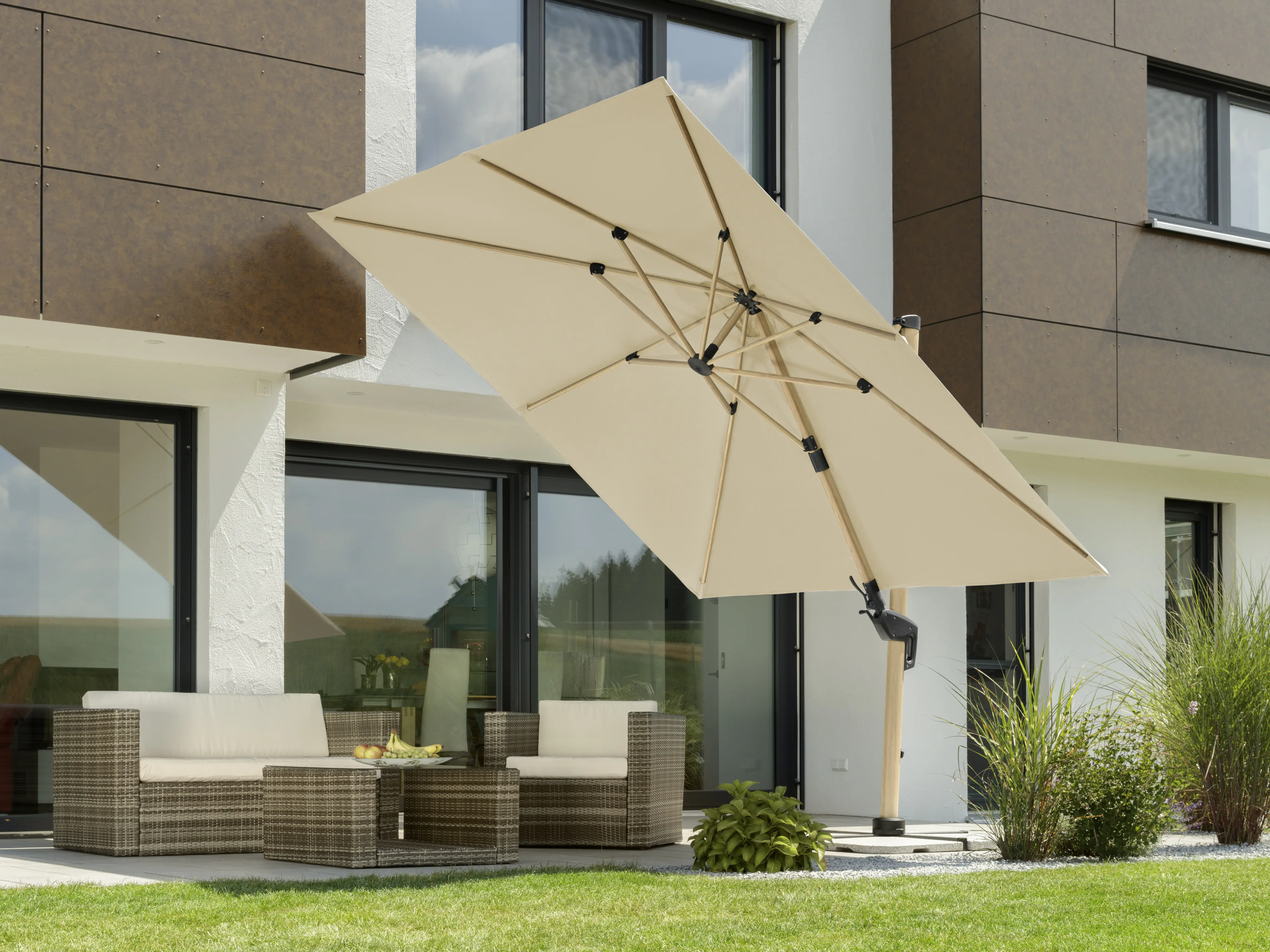 4000570729024_2 Schneider Ampelschirm Rhodos Twist Woody natur 300 x 300 cm