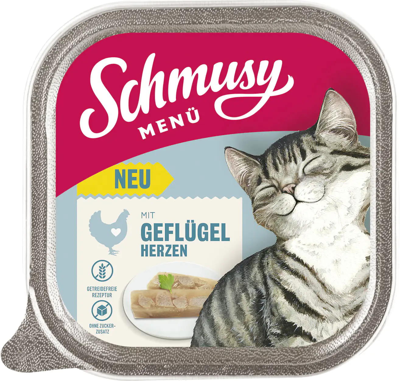 Schmusy Katzenfutter Menü Geflügelherzen 100 g Schmusy Katzenfutter Menü Geflügelherzen 100 g