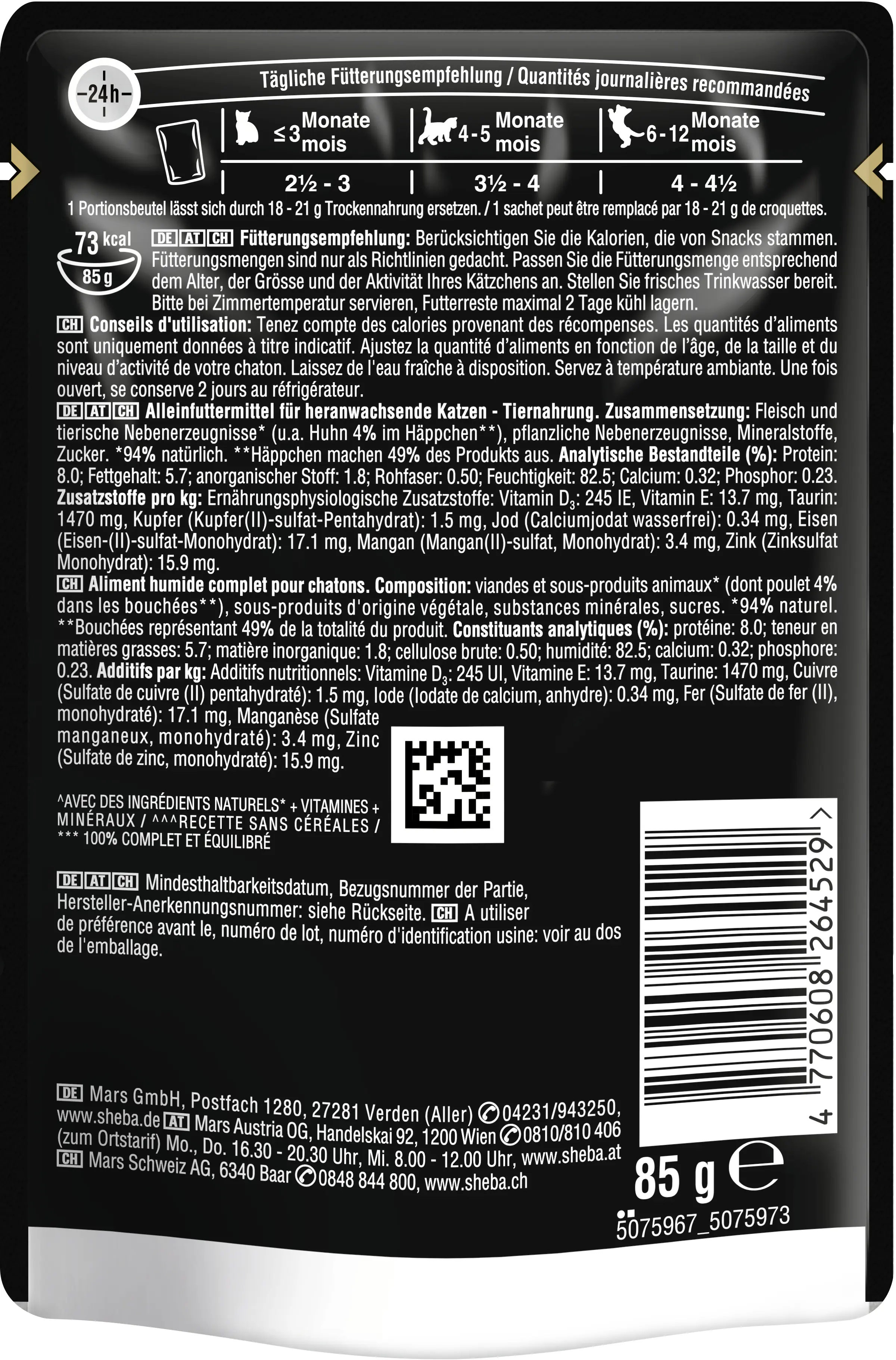 Sheba Katzennassfutter Adult 85 Huhn