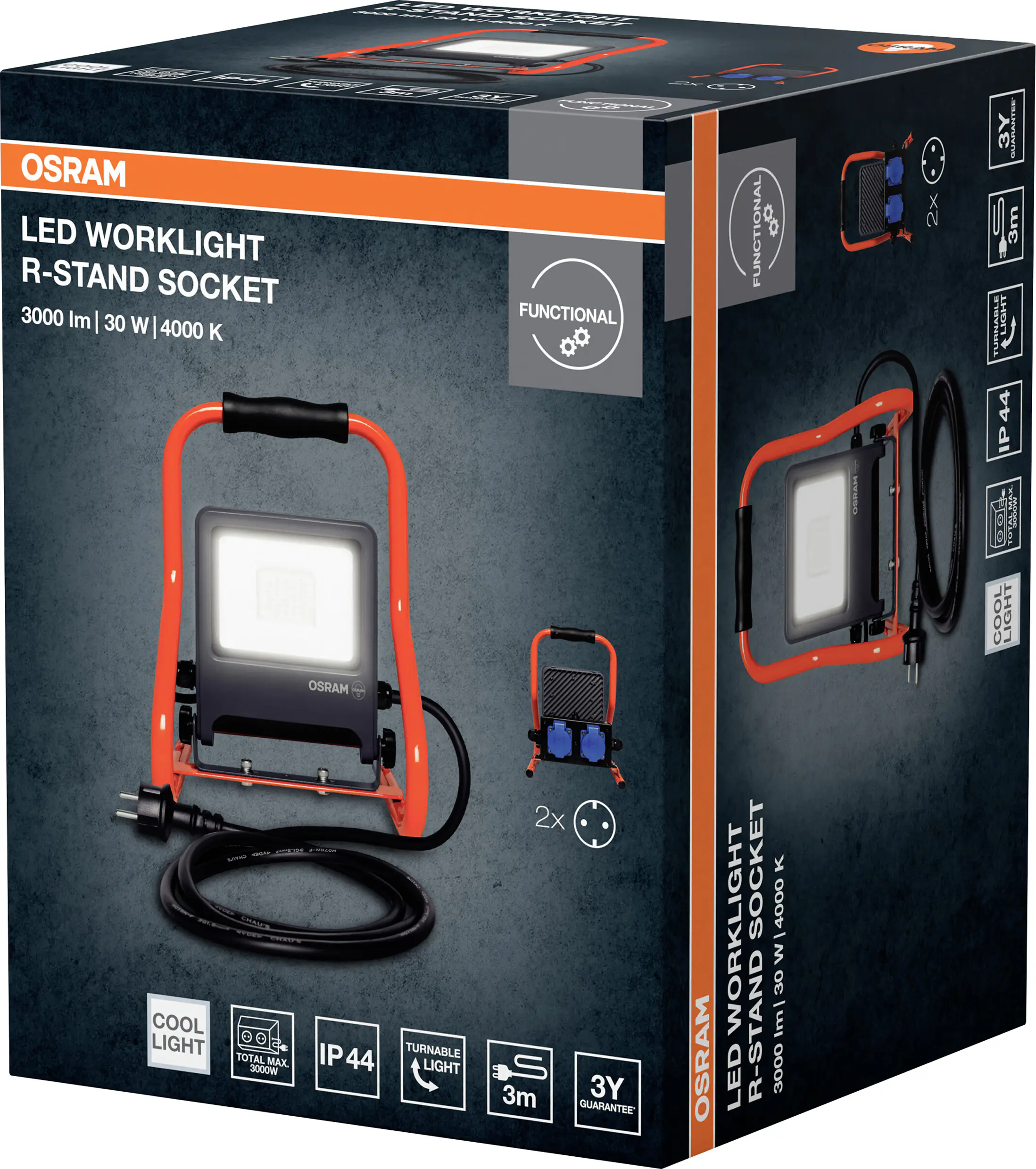 Osram LED Baustrahler Worklight 30 W kaltweiß dunkelgrau