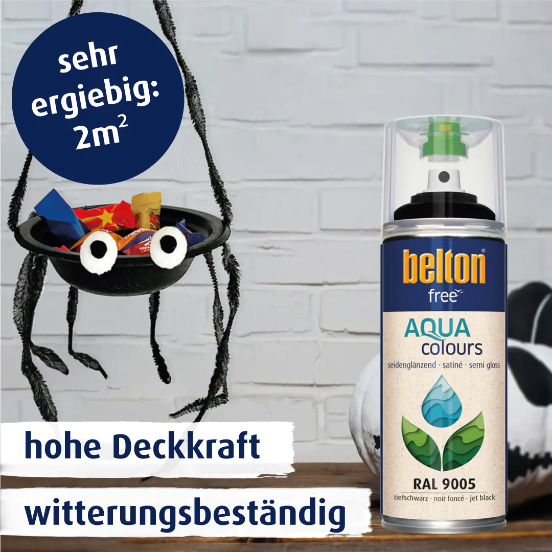 belton free Lackspray AQUAcolours 400 ml tiefschwarz seidenglanz
