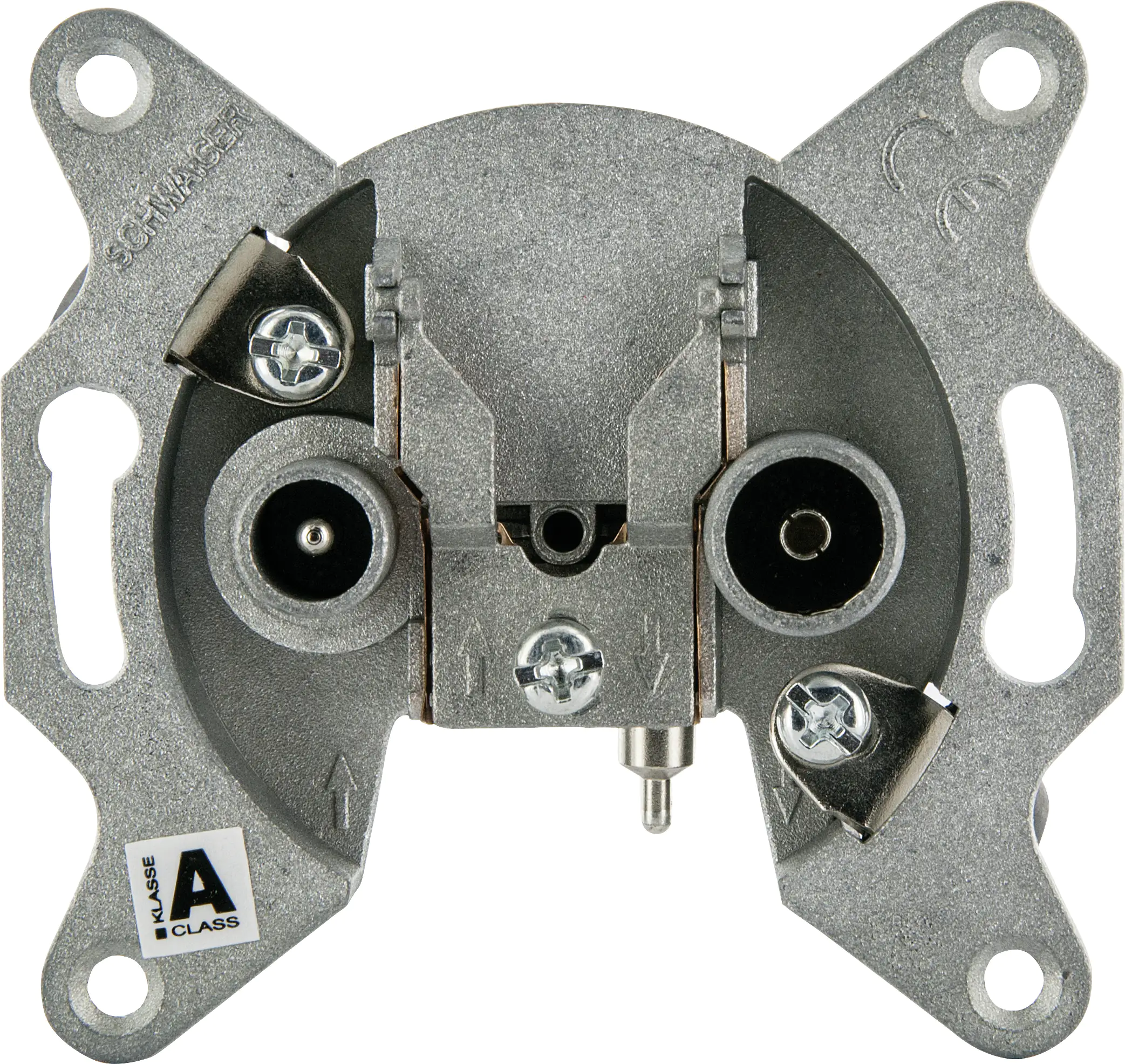 Schwaiger Antennen Einzeldose DSE 531 (2,5dB) silber, 2-Loch, 2x IEC
