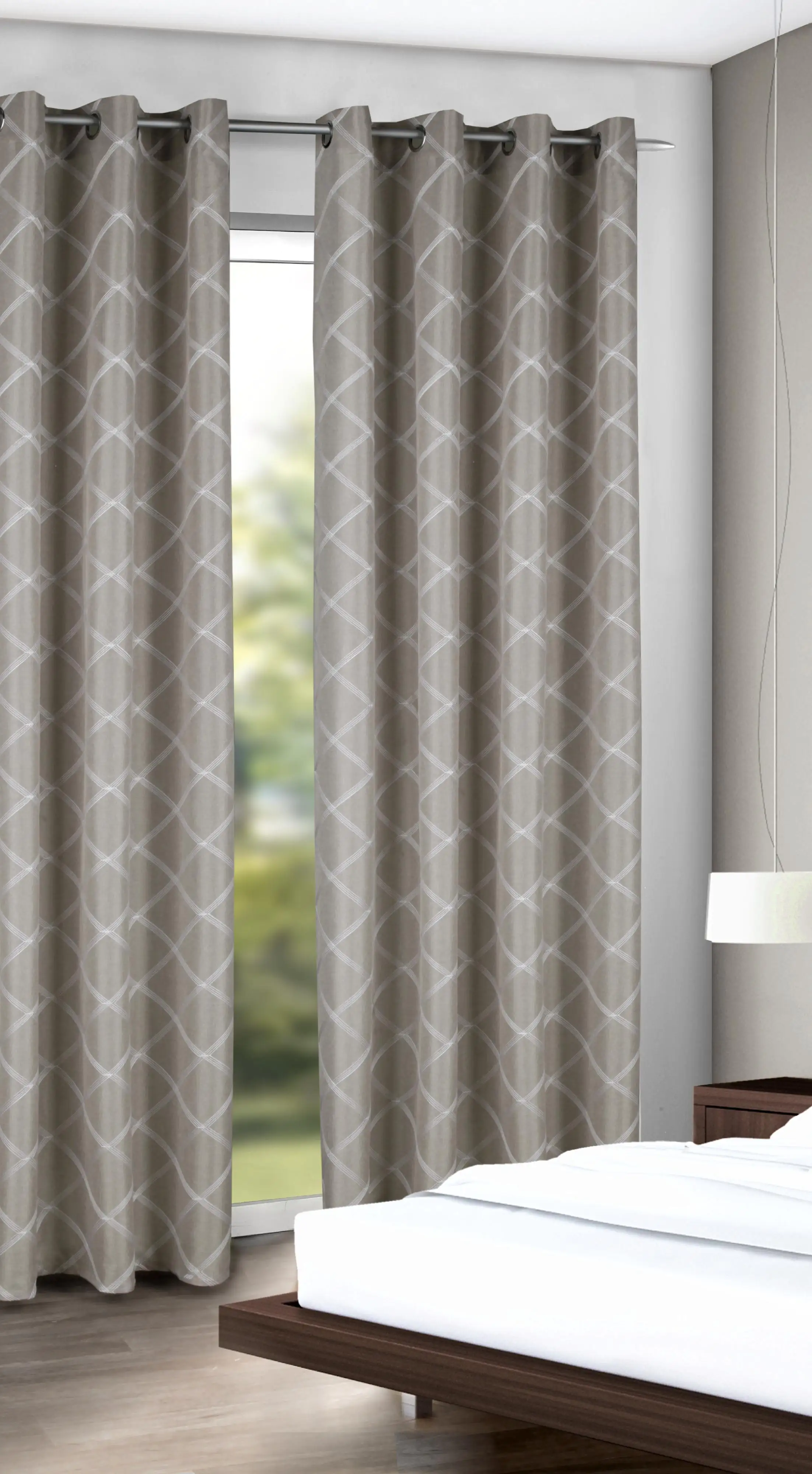 Neusser Collection Ösenschal Sylvana grau-weiß, 135 x 245 cm