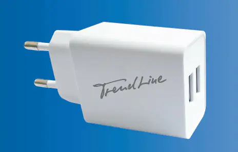 Trendline USB-Ladeadapter 230V 2x USB 5V 2,4 A 12W Trendline USB-Ladeadapter 230V 2x USB 5V 2,4 A 12W