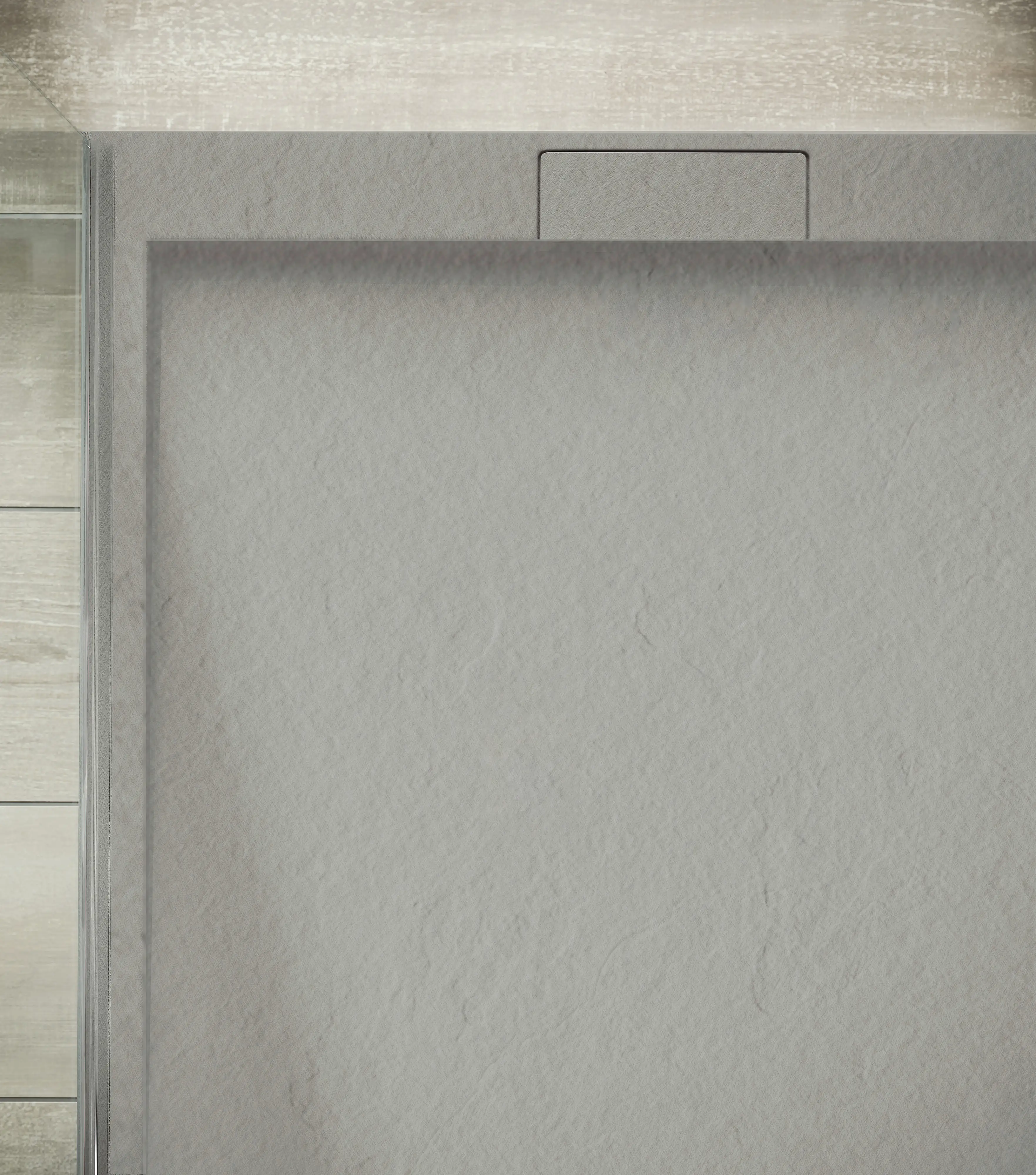 4005489136703_2624447 Mineralgussduschwanne Zona 160 x 80 cm, zementgrau, ohne Ablaufgarnitur, ohne Füsse