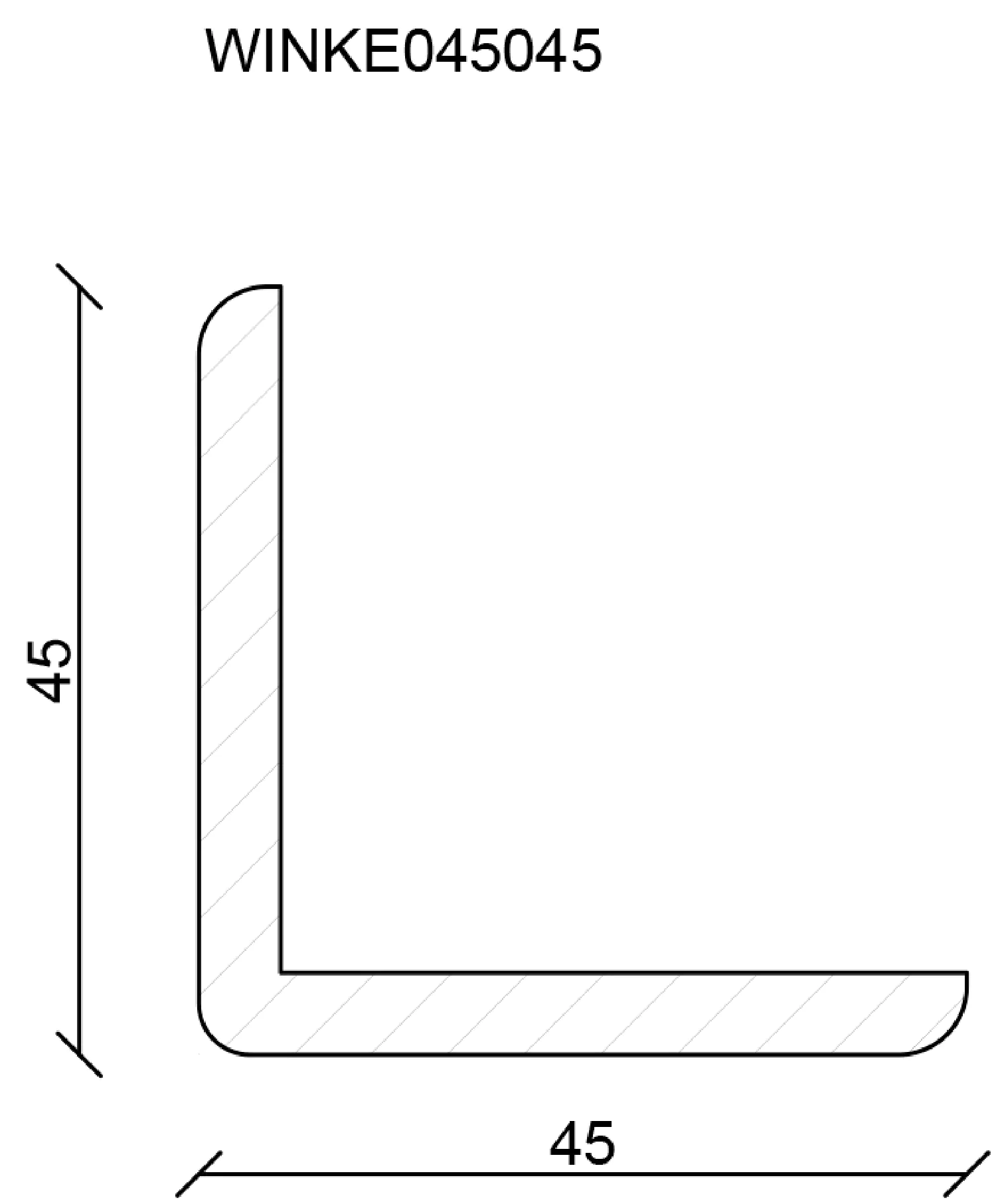 Winkelleiste 200 cm 45 x 45 mm Lärche