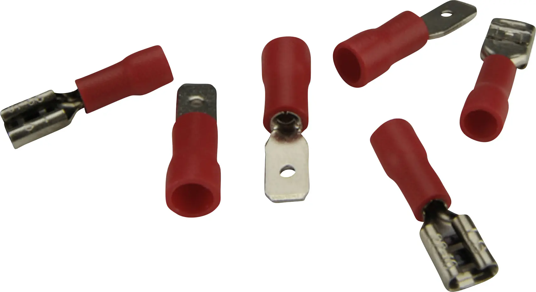Flachsteckhülsen-Set isoliert 1,5mm² Inhalt: 10 x Stecker, 10 x Zunge Flachsteckhülsen-Set isoliert 1,5mm² Inhalt: 10 x Stecker, 10 x Zunge
