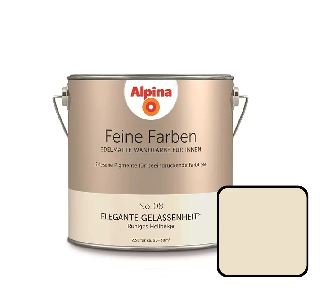 Alpina Feine Farben No. 08 Elegante Gelassenheit 2,5 L ruhiges hellbeige edelmatt Alpina Feine Farben No. 08 Elegante Gelassenheit 2,5 L ruhiges hellbeige edelmatt