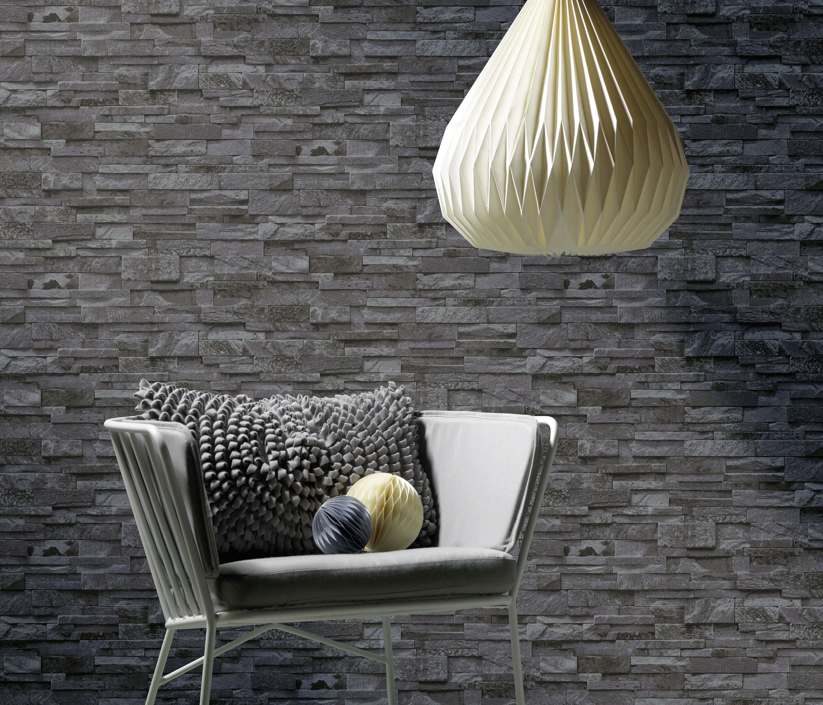 Erismann Vliestapete 02363-40 Stein schwarz 10,05 x 0,53 m