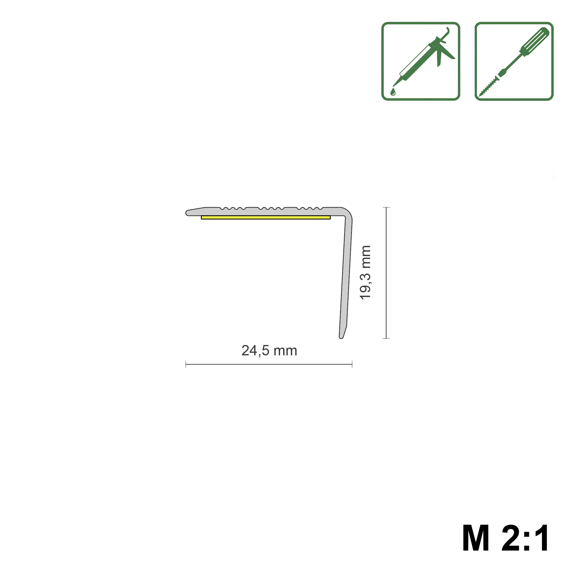 Winkelprofil 90 cm 20 x 25 mm