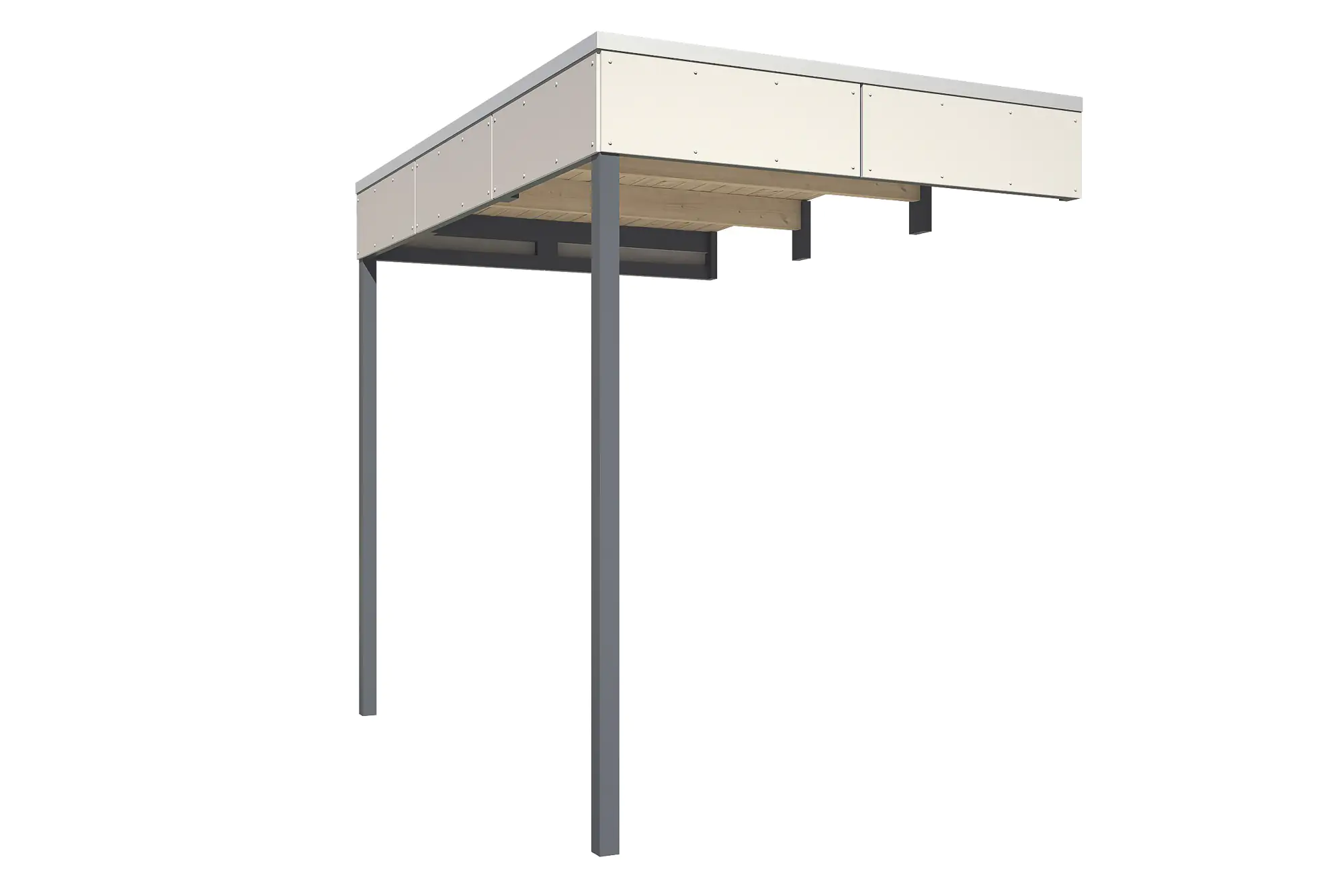 SKAN HOLZ Seitliche Überdachung für CrossCube 168 x 253 cm Gr. 3+4 Telegrau