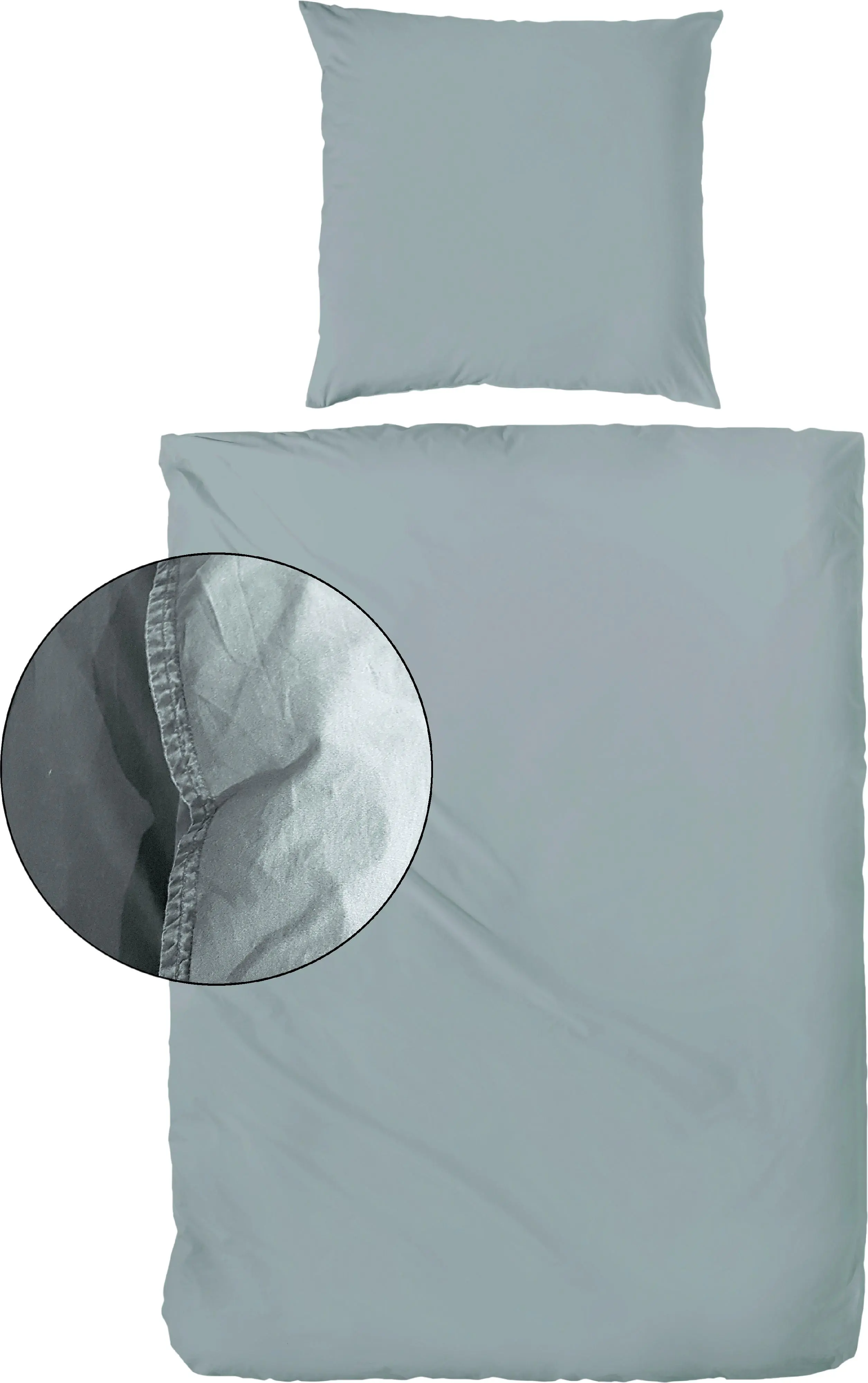 Vario Bettwäsche Renforce Stone washed graugrün, 135 x 200 cm