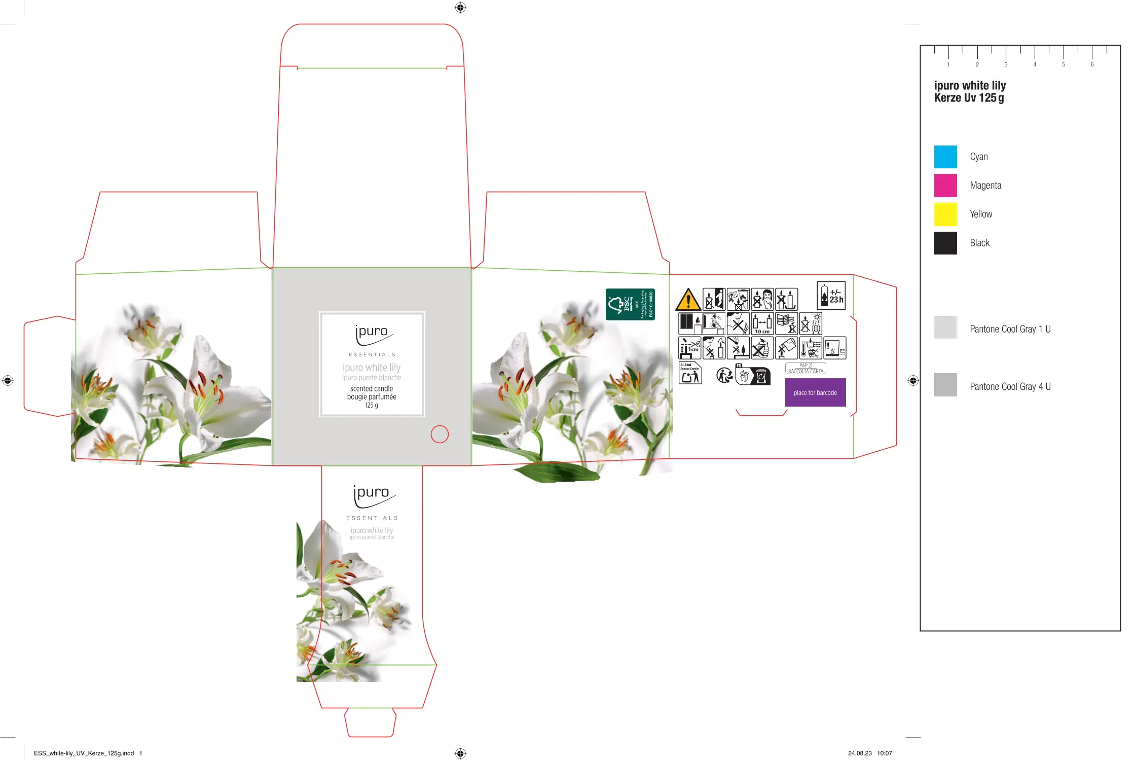 ipuro ESSENTIALS Duftkerze White Lily 125 g