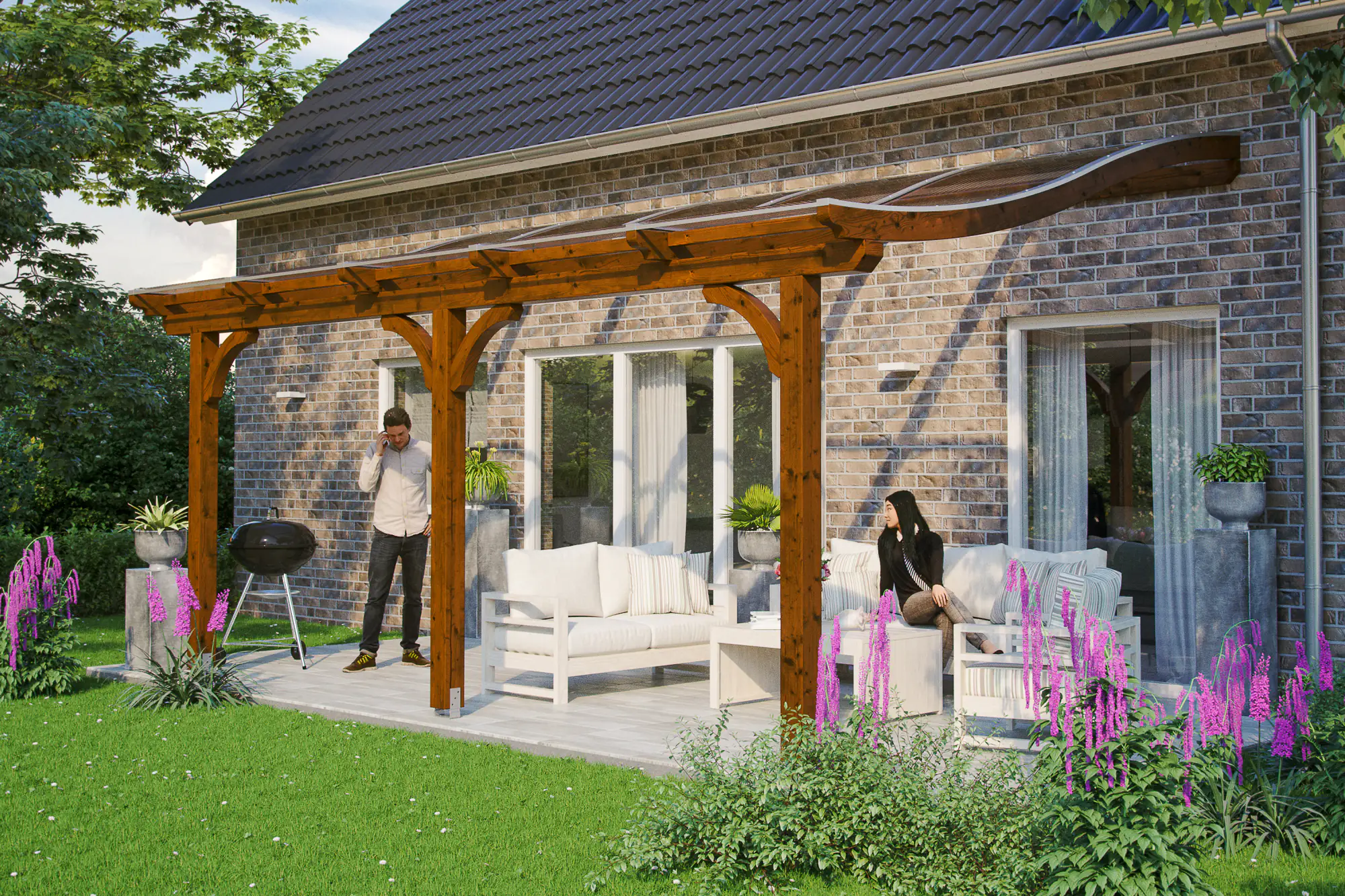 SKAN HOLZ Terrassenüberdachung Venezia 541 x 239 cm Leimholz