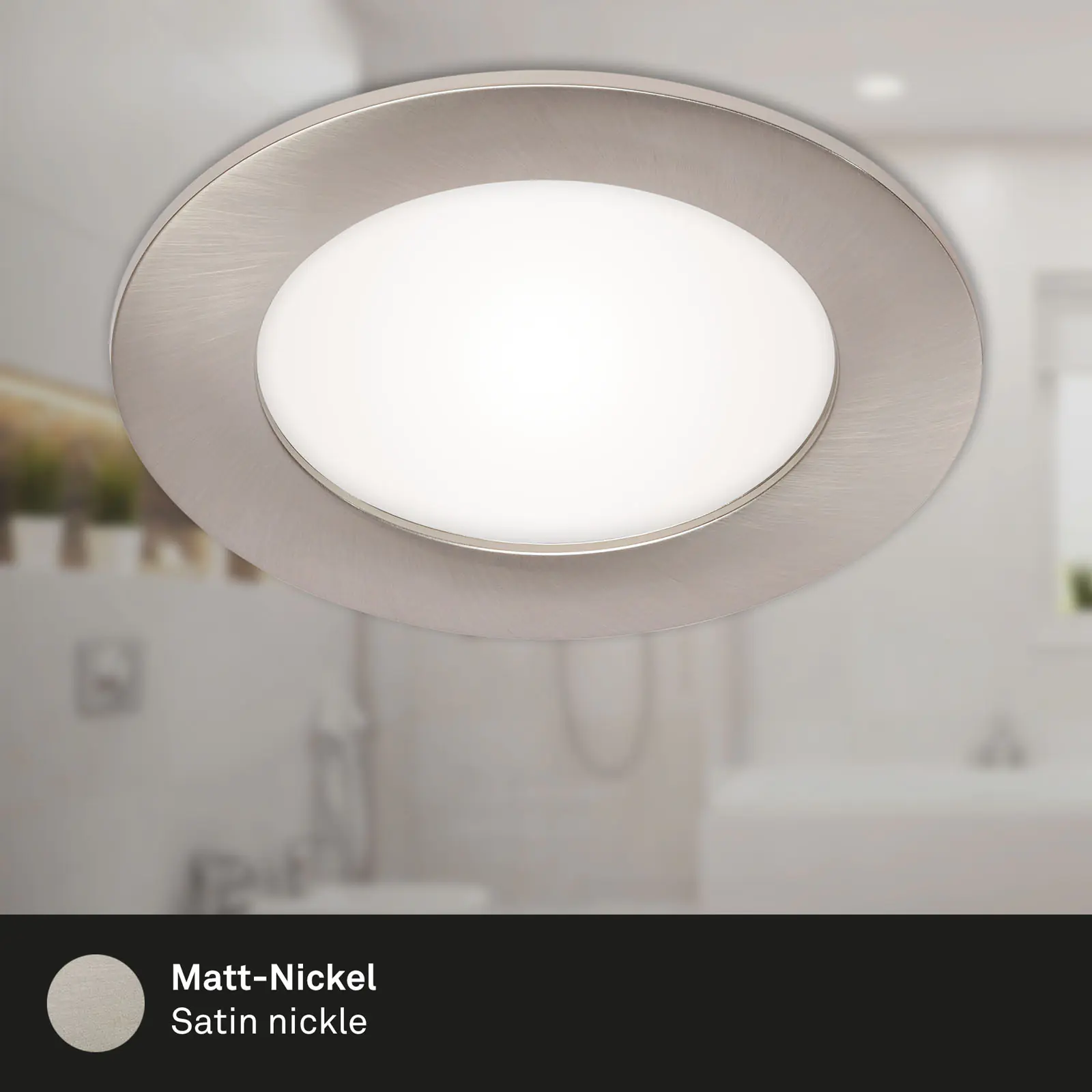 Di-Ka LED Einbauleuchte Flat-In 3er Set nickel-matt Ø 12 cm 7W Di-Ka LED Einbauleuchte Flat-In 3er Set nickel-matt Ø 12 cm 7W