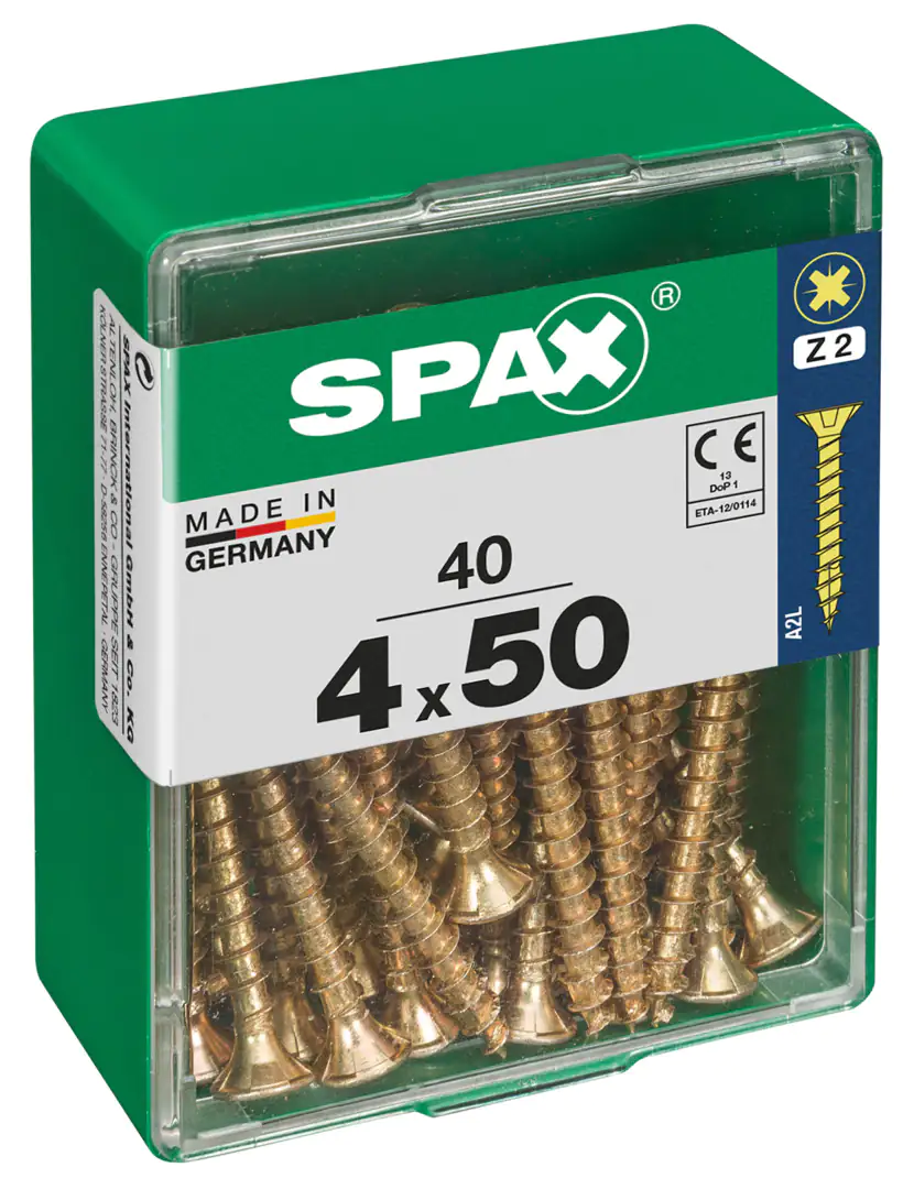 Spax Universalschrauben 4.0 x 50 mm PZ 2 - 40 Stk.